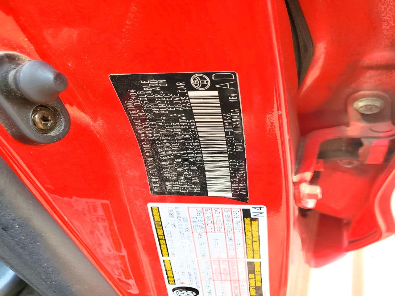 2005 Toyota Matrix Xr Red vin: 2T1KR32E85C333455