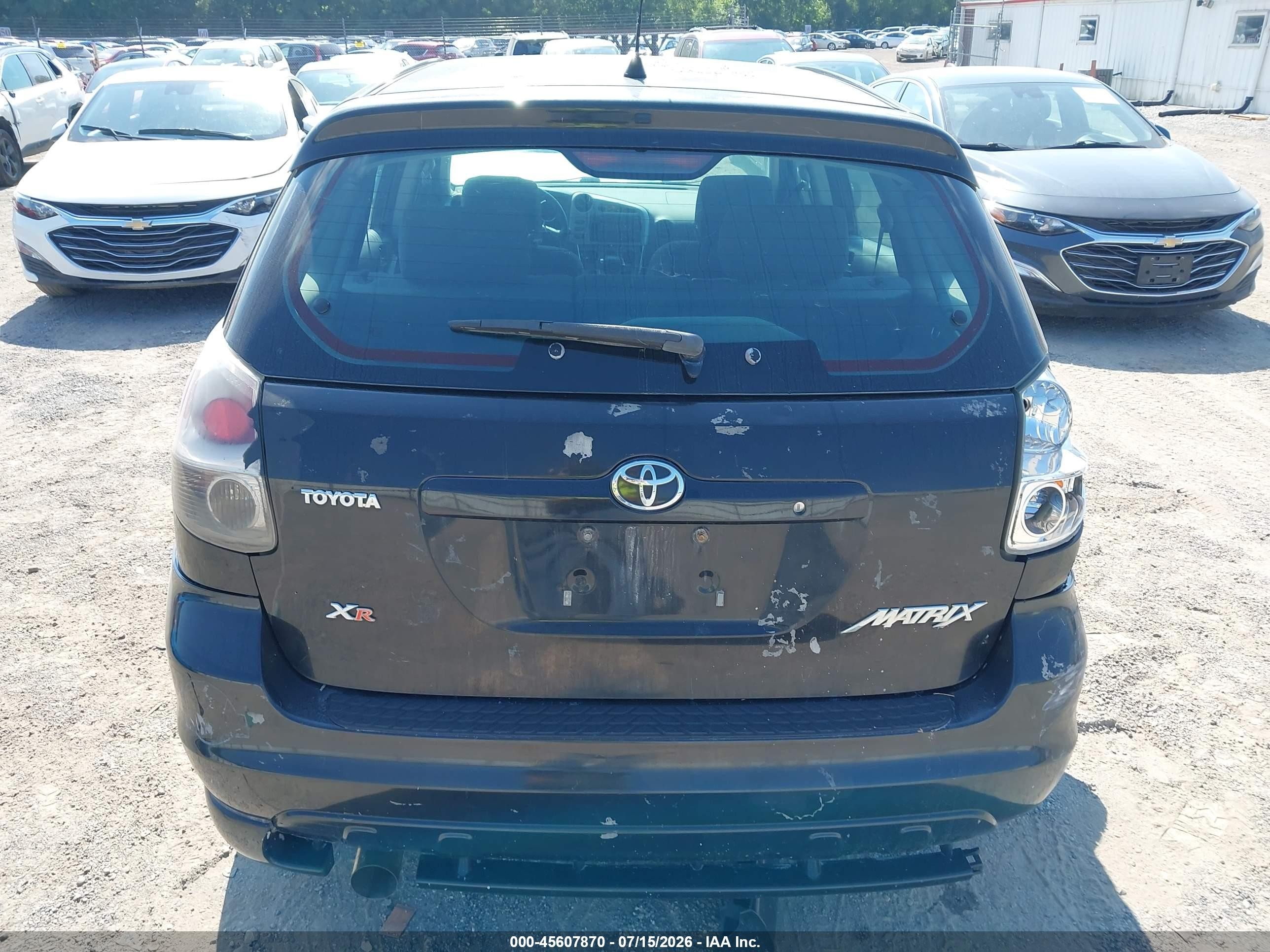 2005 Toyota Matrix Xr Black vin: 2T1KR32E85C395194