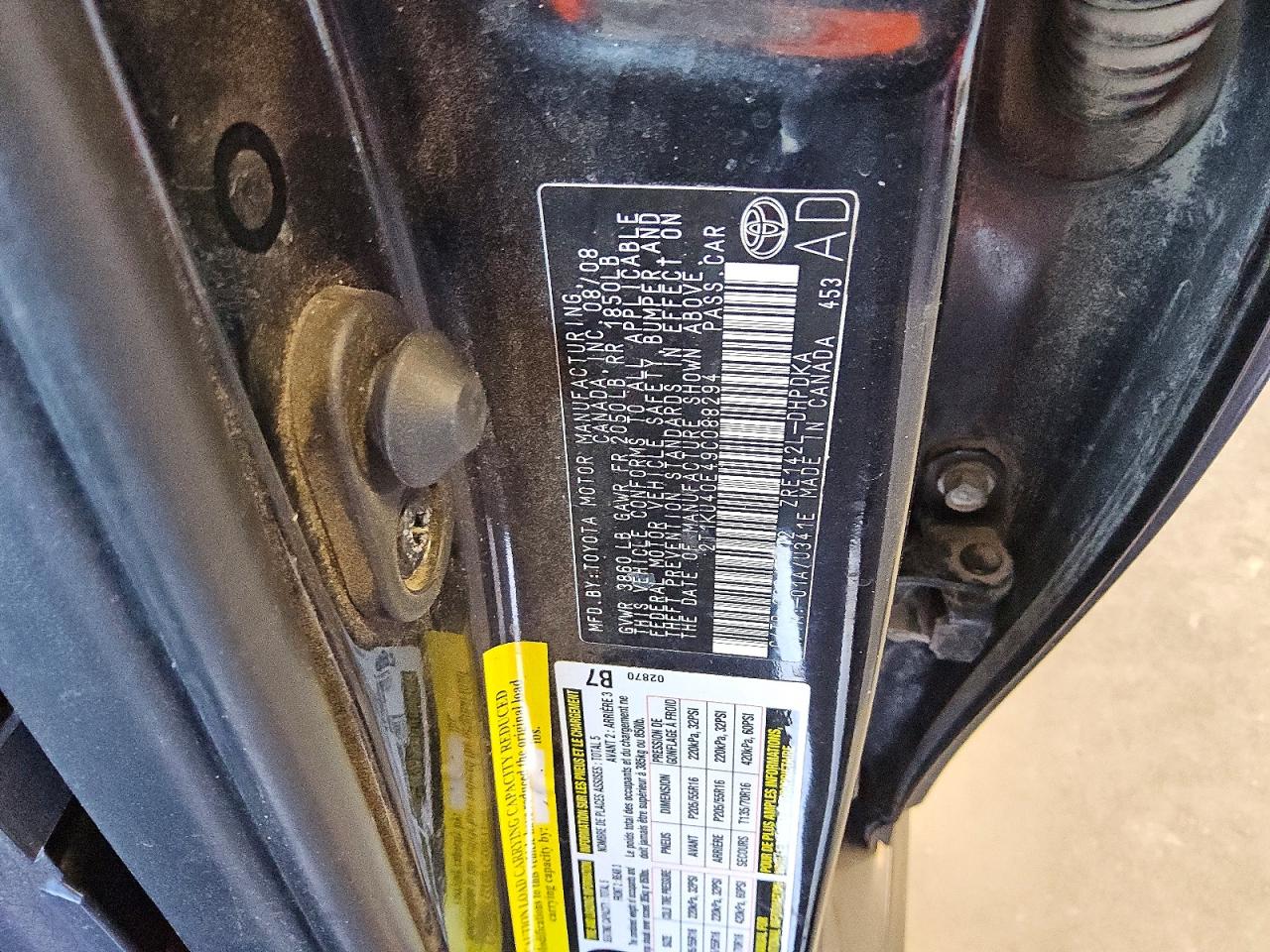 2009 Toyota Matrix Base Black vin: 2T1KU40E49C088294