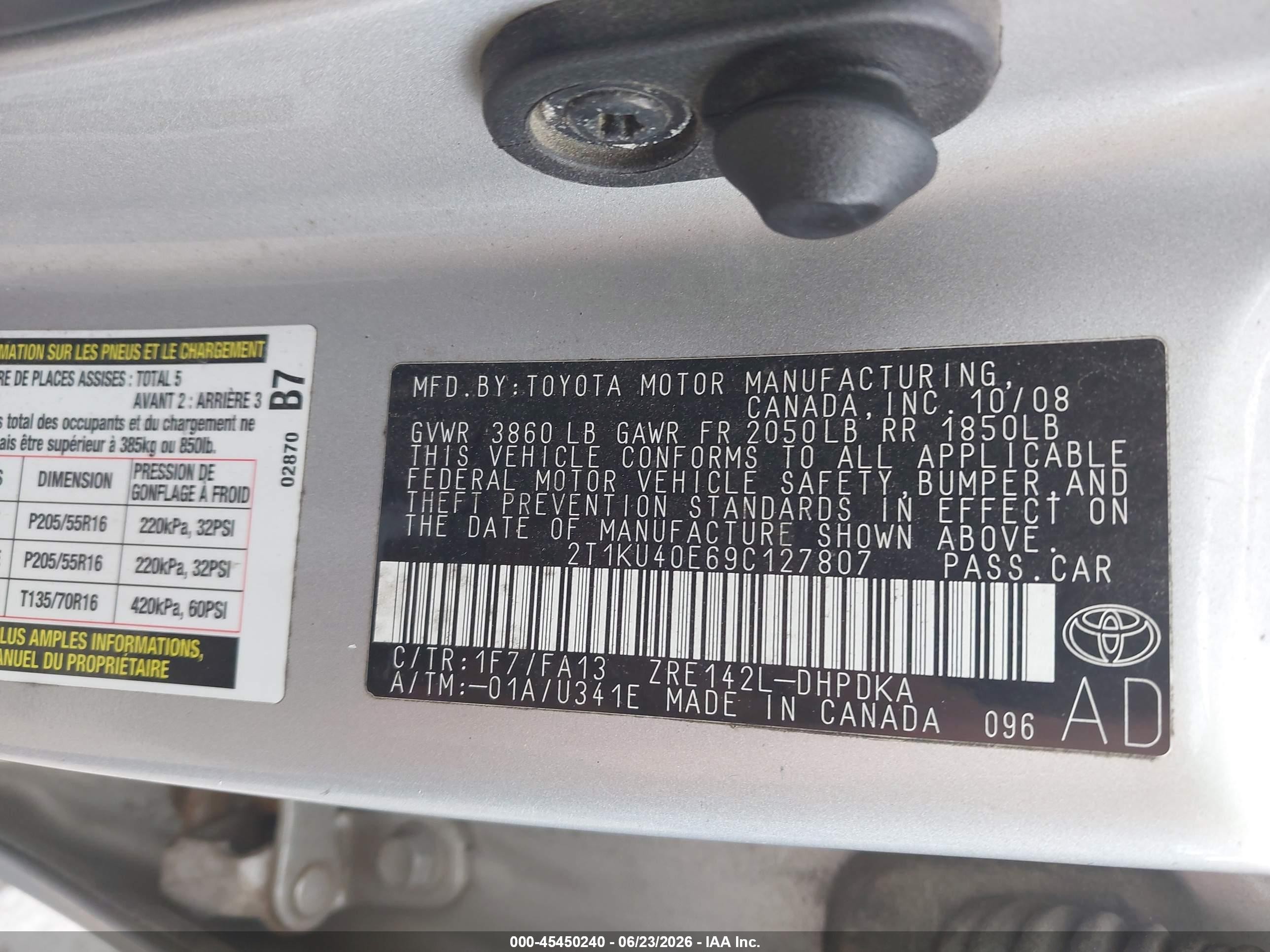 2009 Toyota Matrix   Серебряный vin: 2T1KU40E69C127807