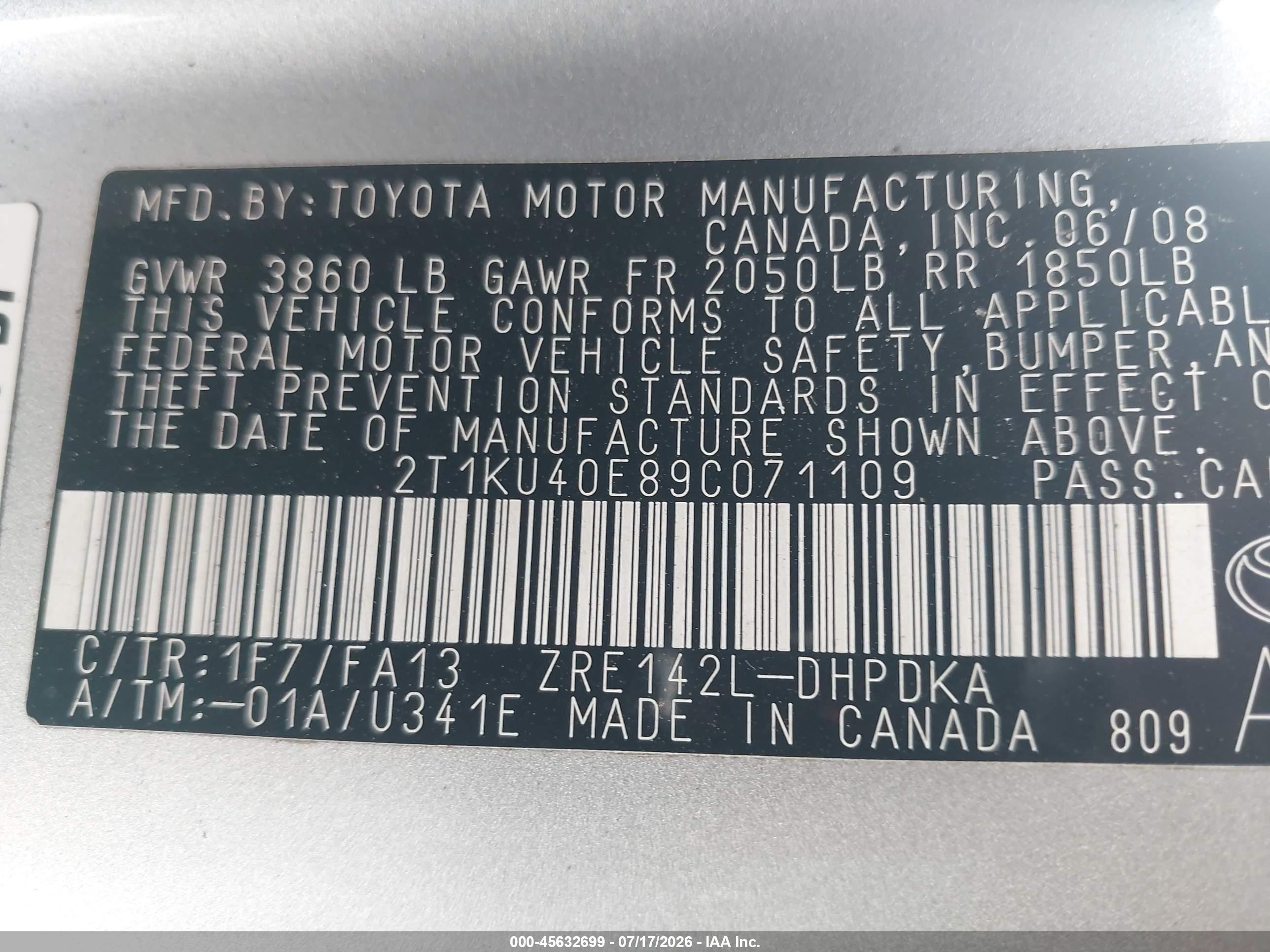2009 Toyota Matrix   Silver vin: 2T1KU40E89C071109