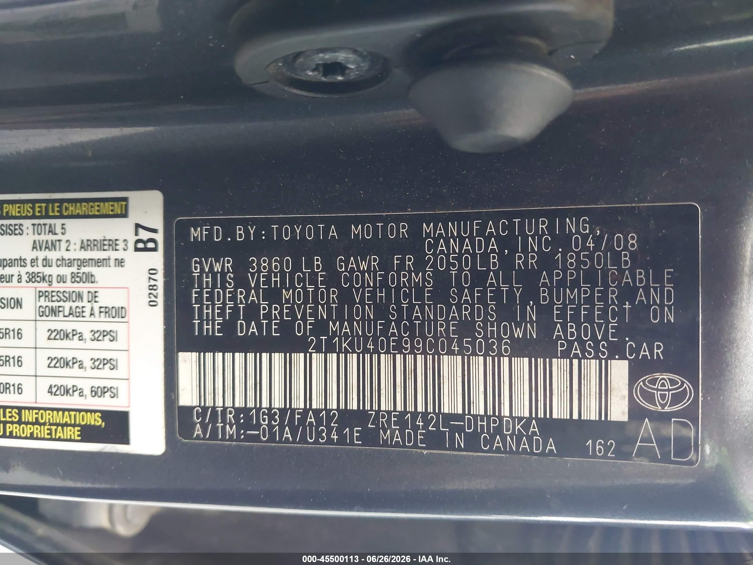 2009 Toyota Matrix   Gray vin: 2T1KU40E99C045036