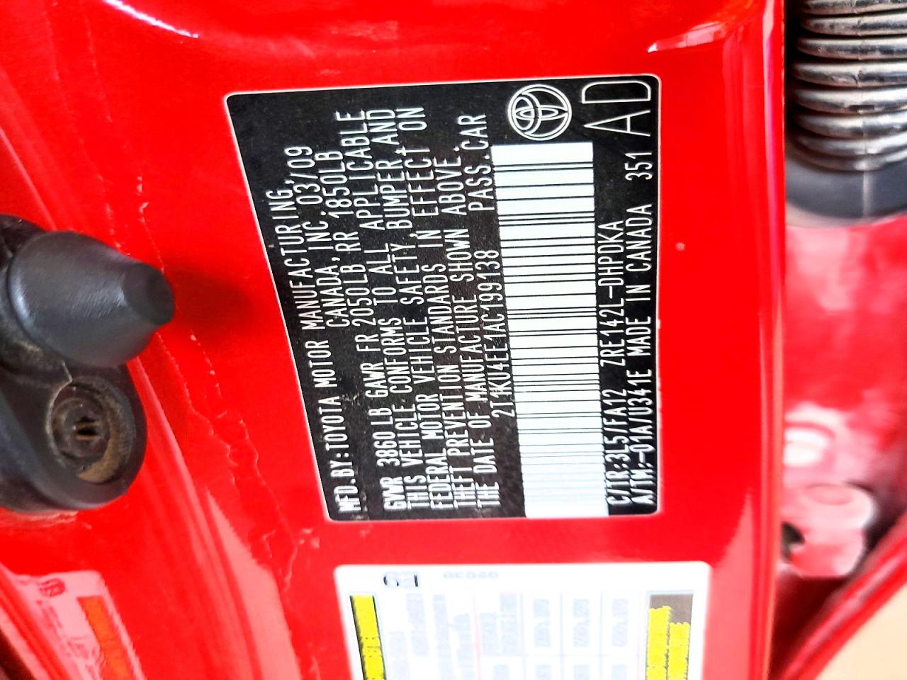 2010 Toyota Matrix Base Красный vin: 2T1KU4EE1AC199138