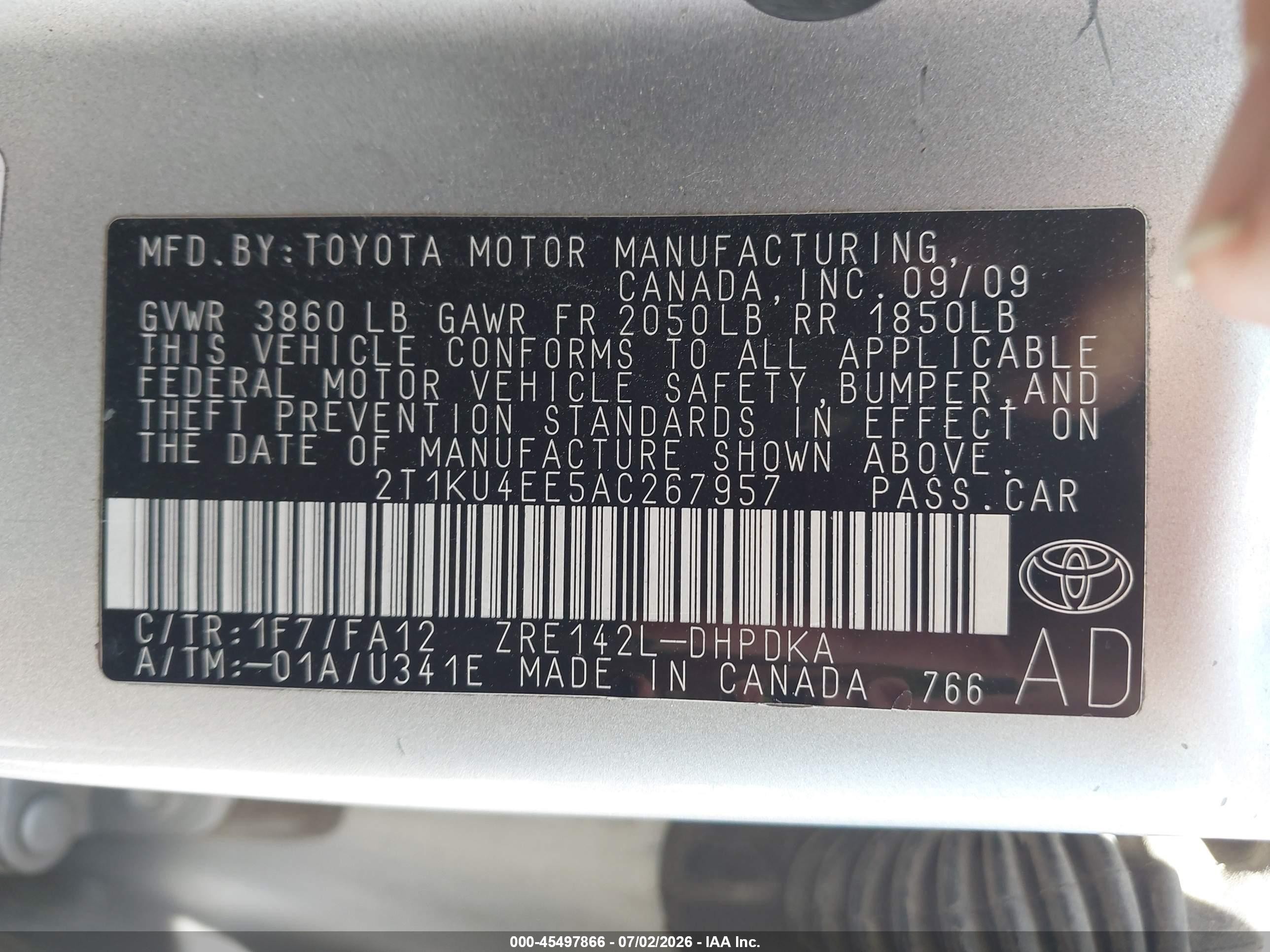 2010 Toyota Matrix   Silver vin: 2T1KU4EE5AC267957