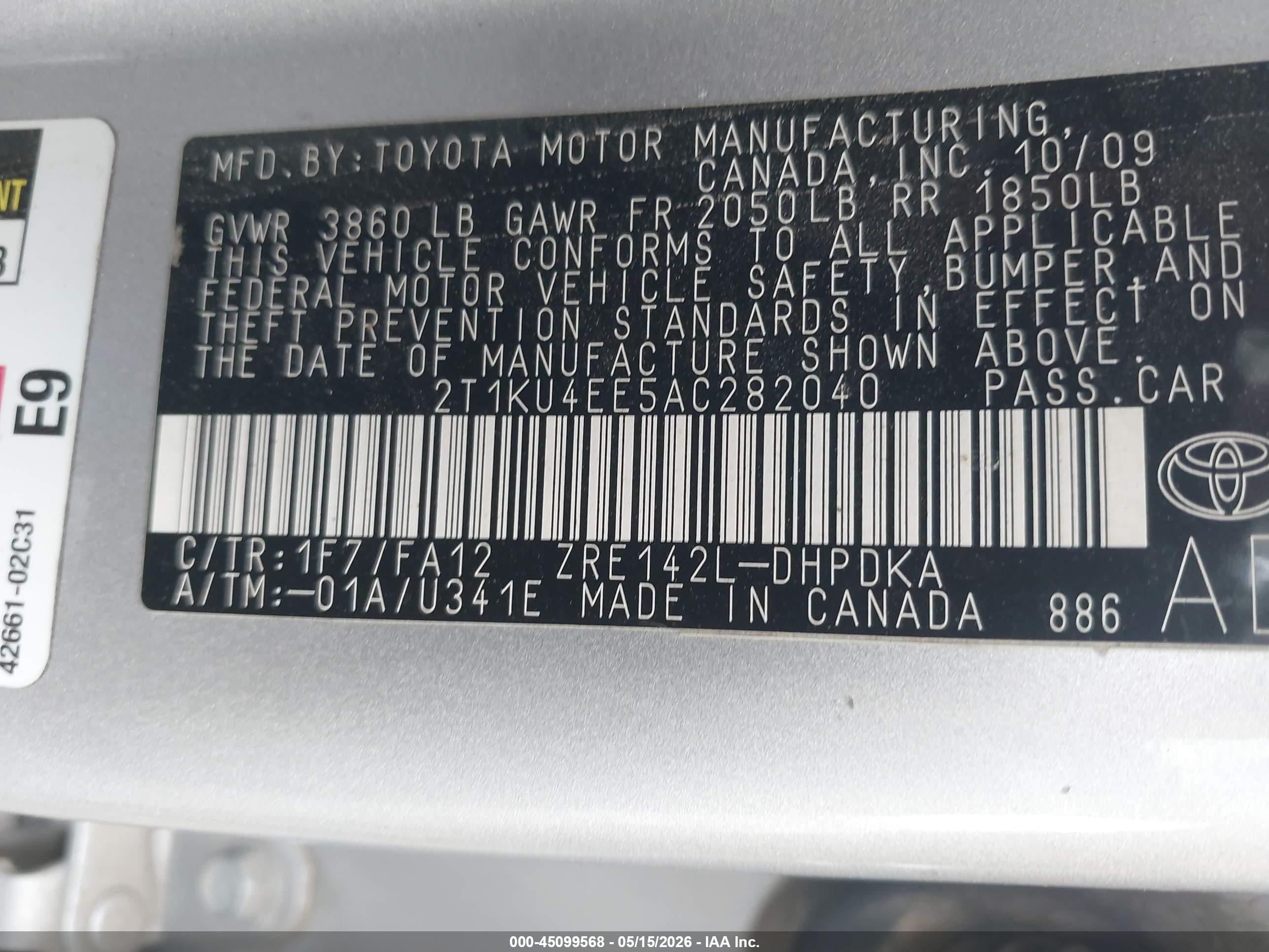 2010 Toyota Matrix   Silver vin: 2T1KU4EE5AC282040