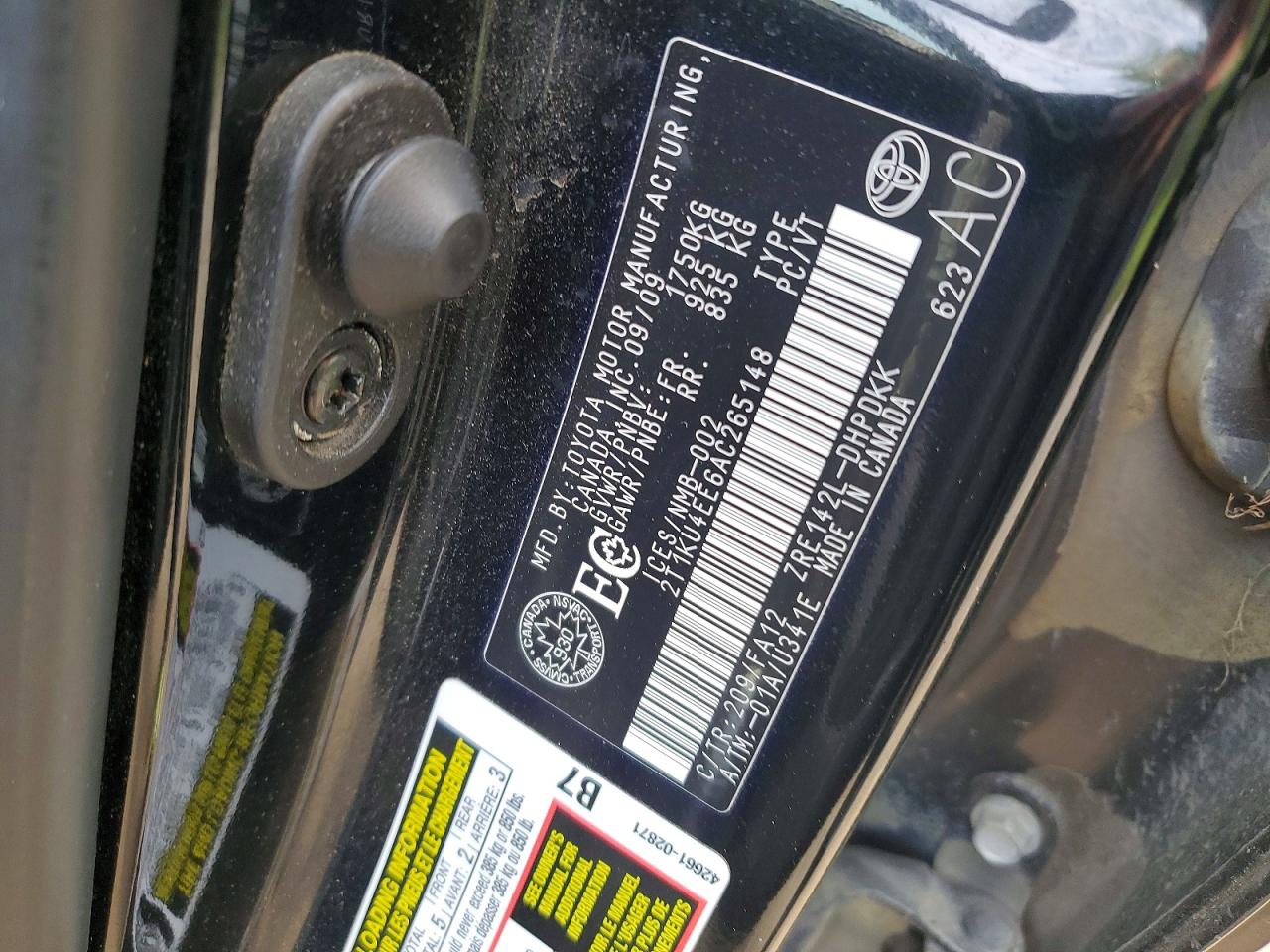 2010 Toyota Matrix Base Black vin: 2T1KU4EE6AC265148
