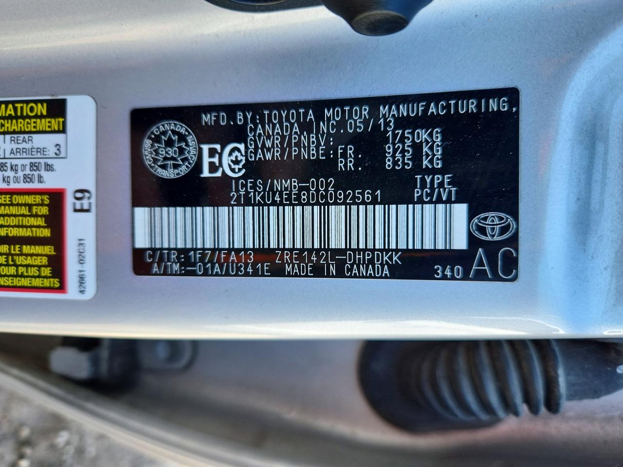 2013 Toyota Matrix L Silver vin: 2T1KU4EE8DC092561