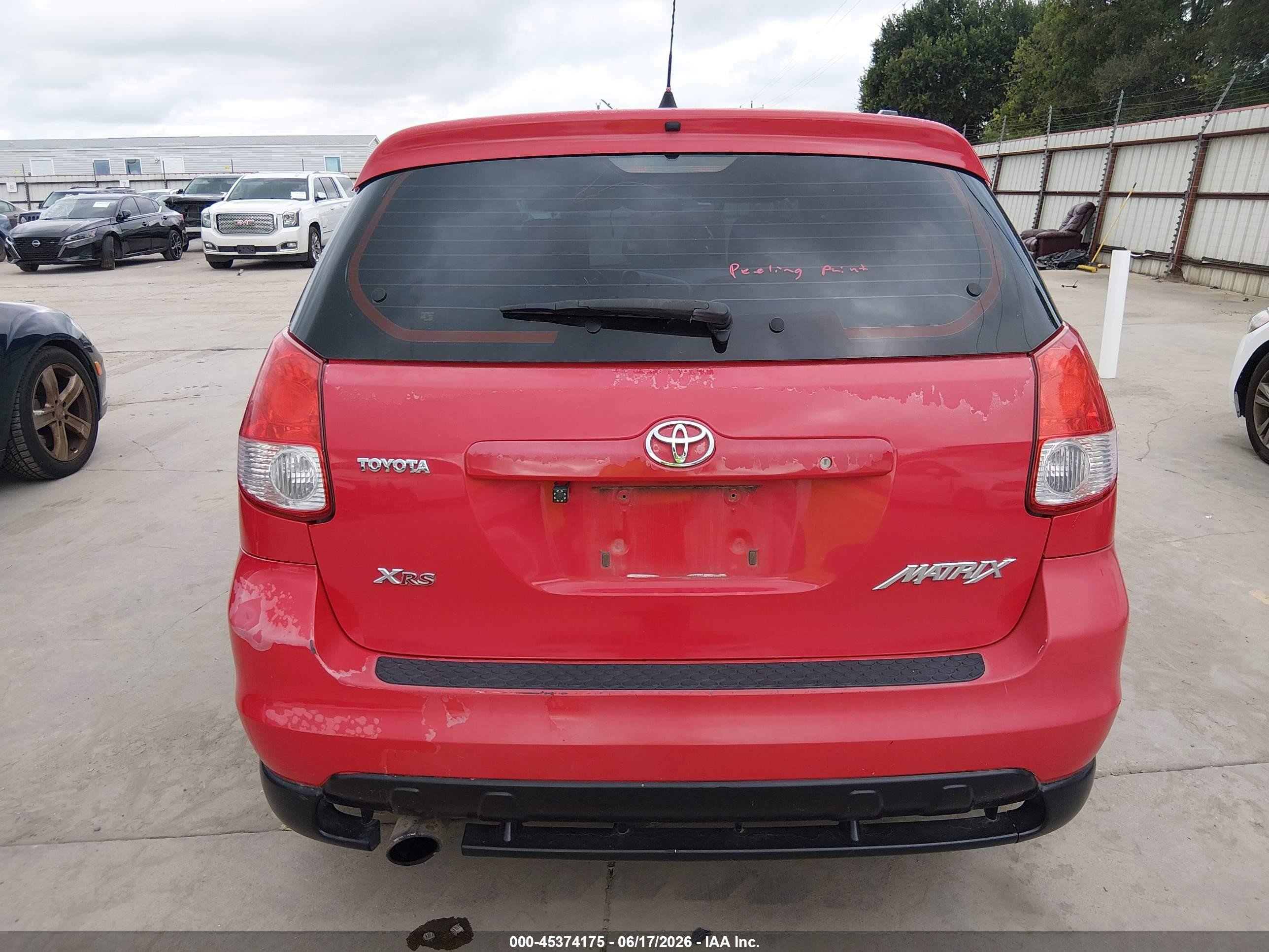 2003 Toyota Matrix Xrs Red vin: 2T1KY38E83C144845