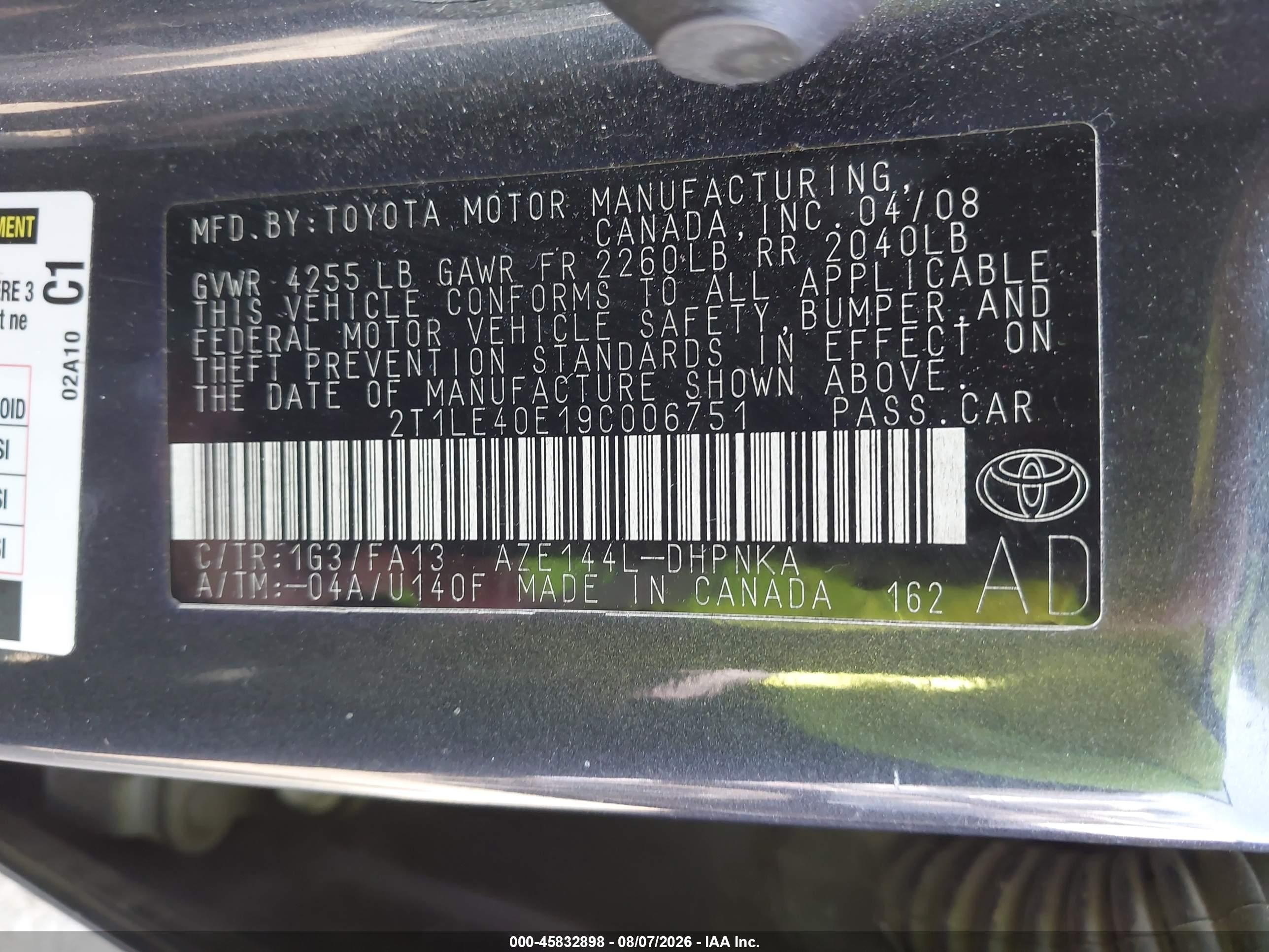 2009 Toyota Matrix S Gray vin: 2T1LE40E19C006751