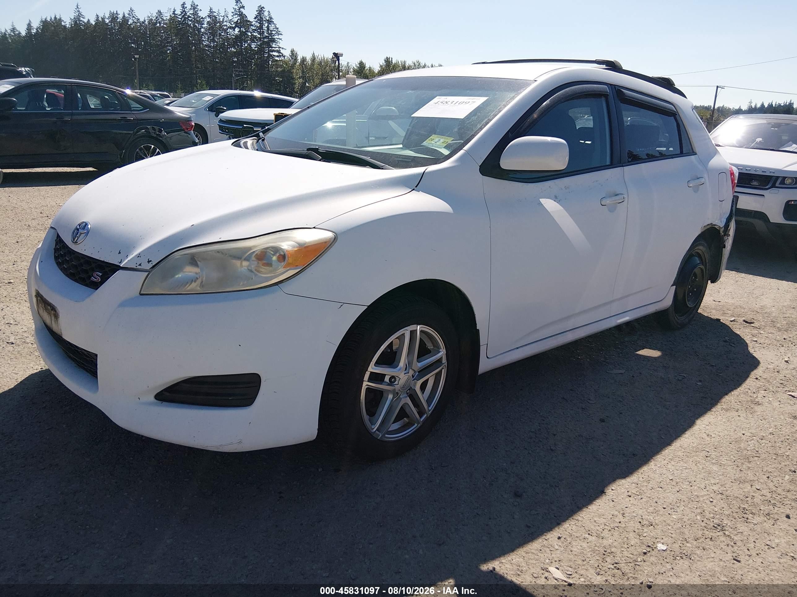 2009 Toyota Matrix S White vin: 2T1LE40E39C003334