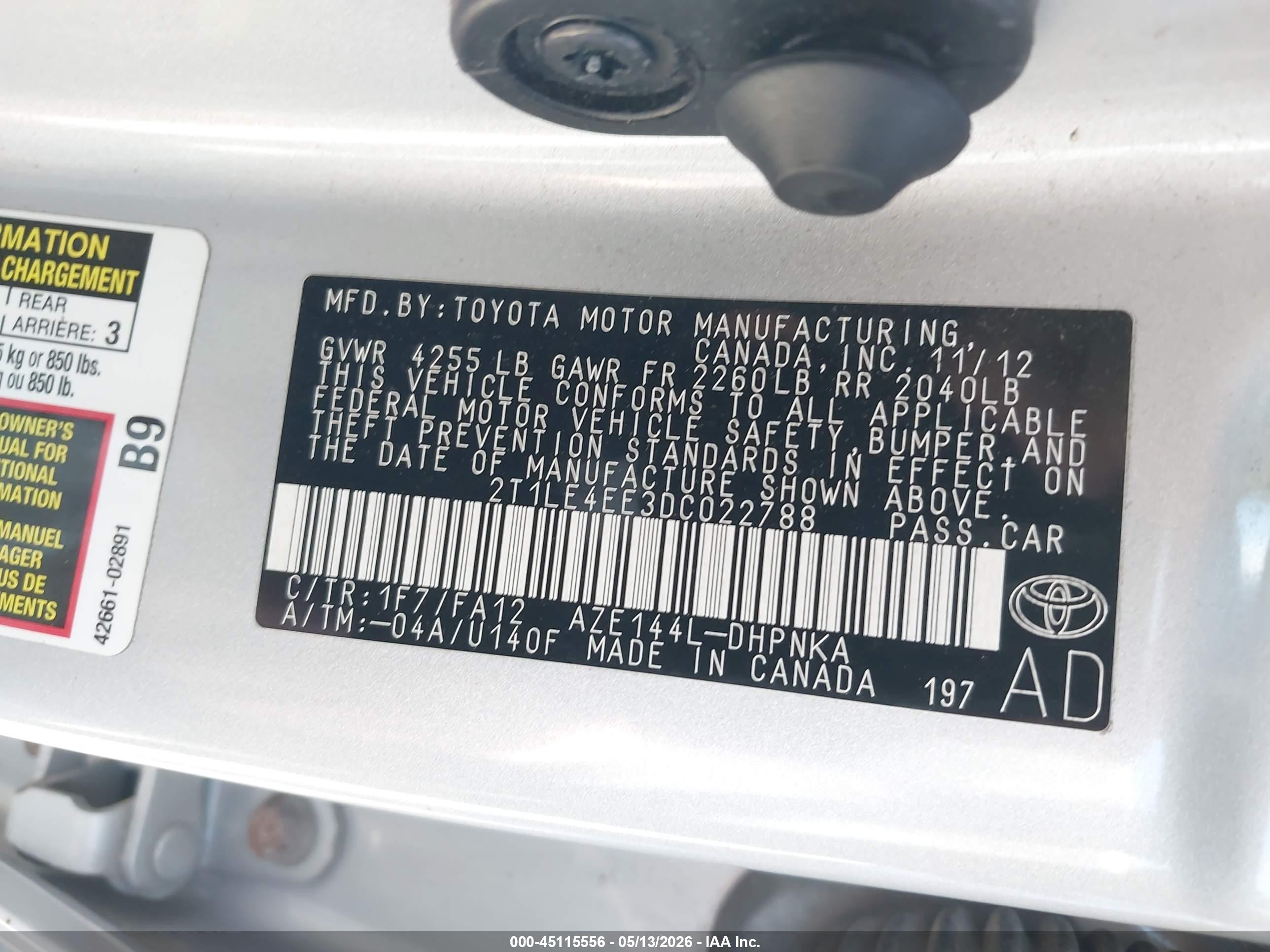 2013 Toyota Matrix S Silver vin: 2T1LE4EE3DC022788