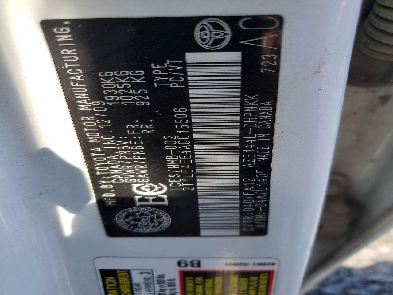 2010 Toyota Corolla Matrix S White vin: 2T1LE4EE4AC015506