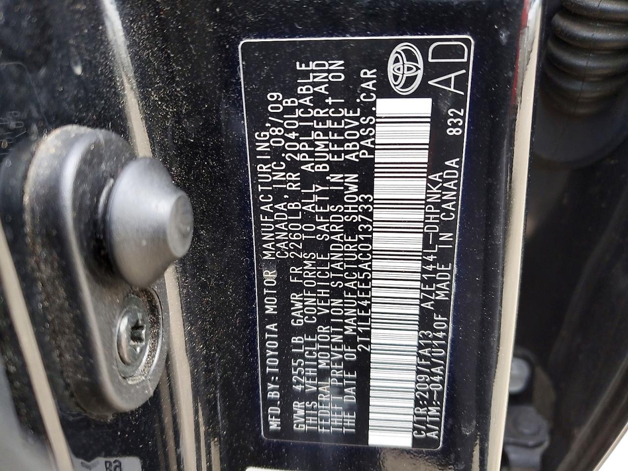 2010 Toyota Corolla Matrix S Black vin: 2T1LE4EE5AC013733