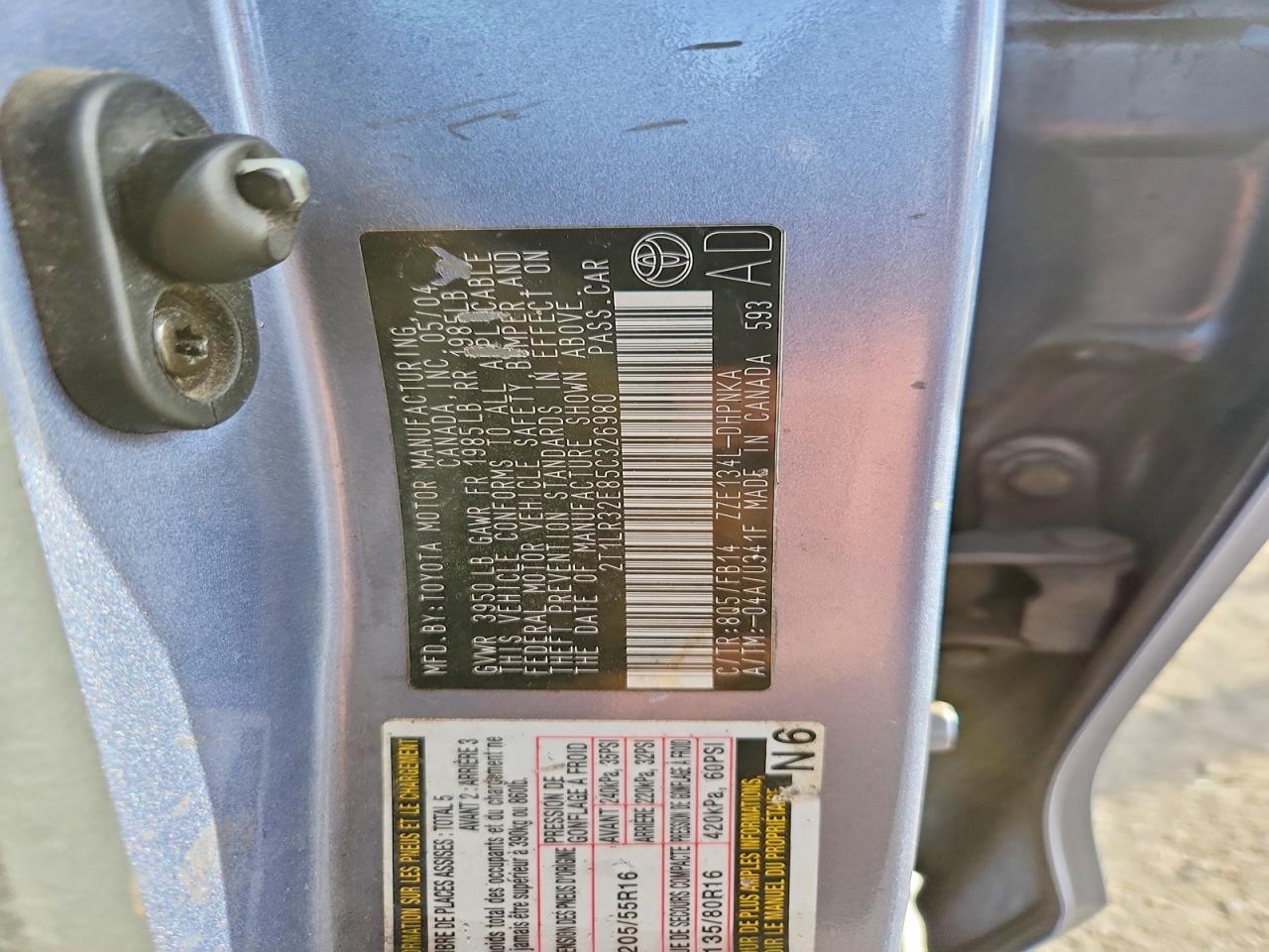 2005 Toyota Matrix Xr Blue vin: 2T1LR32E85C326980