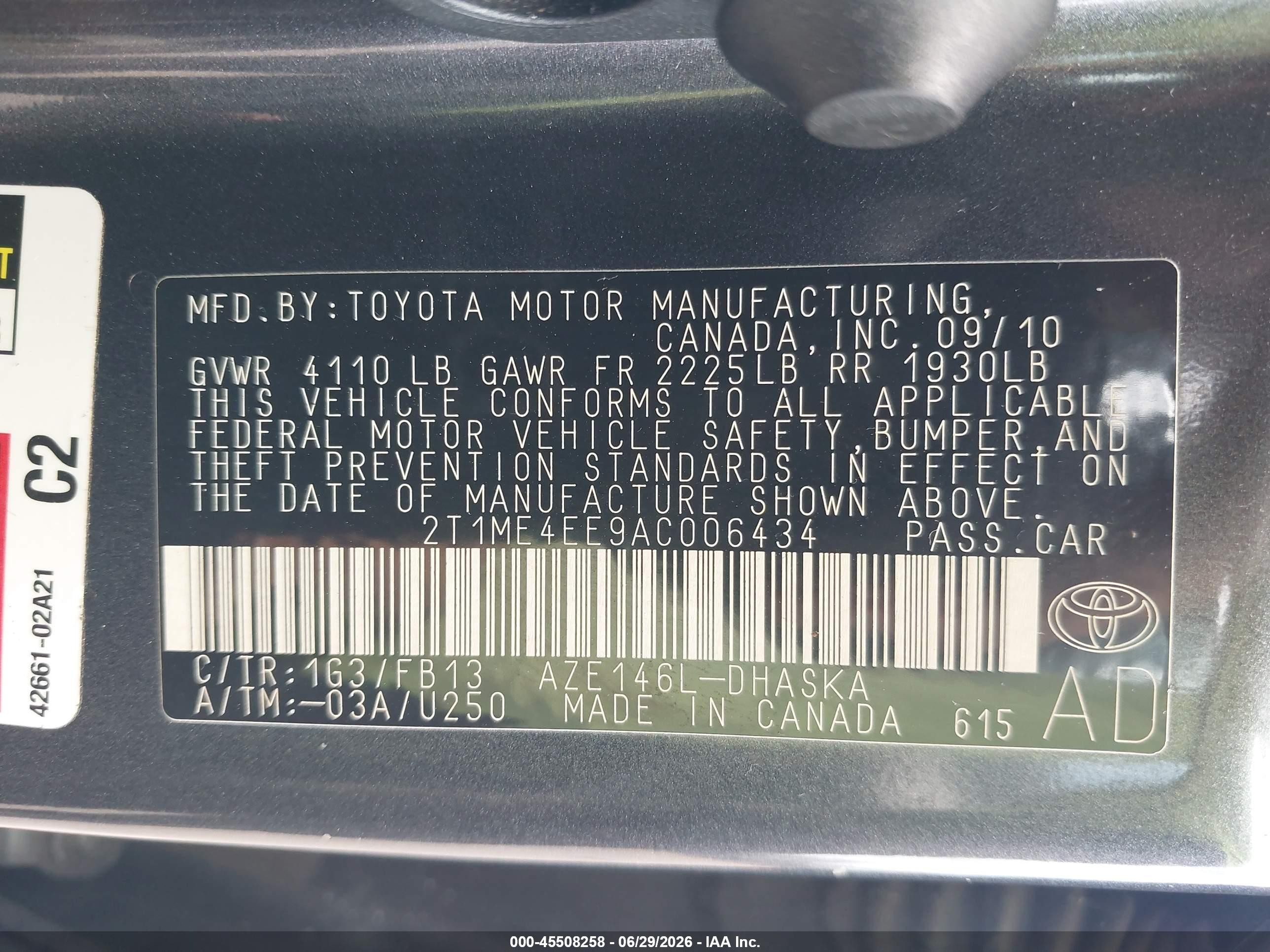2010 Toyota Matrix Xrs Gray vin: 2T1ME4EE9AC006434