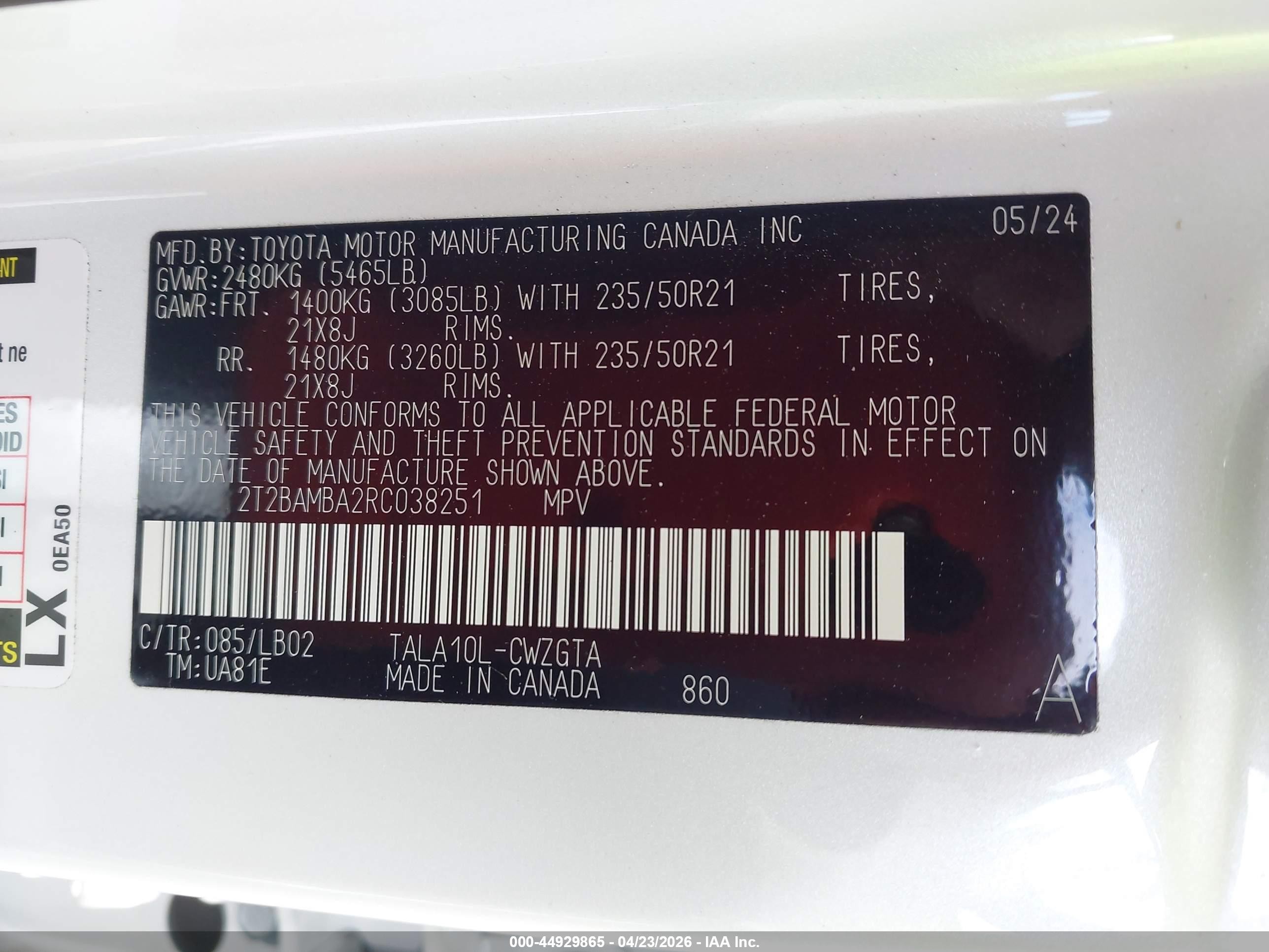 2024 Lexus Rx 350 Premium Plus White vin: 2T2BAMBA2RC038251