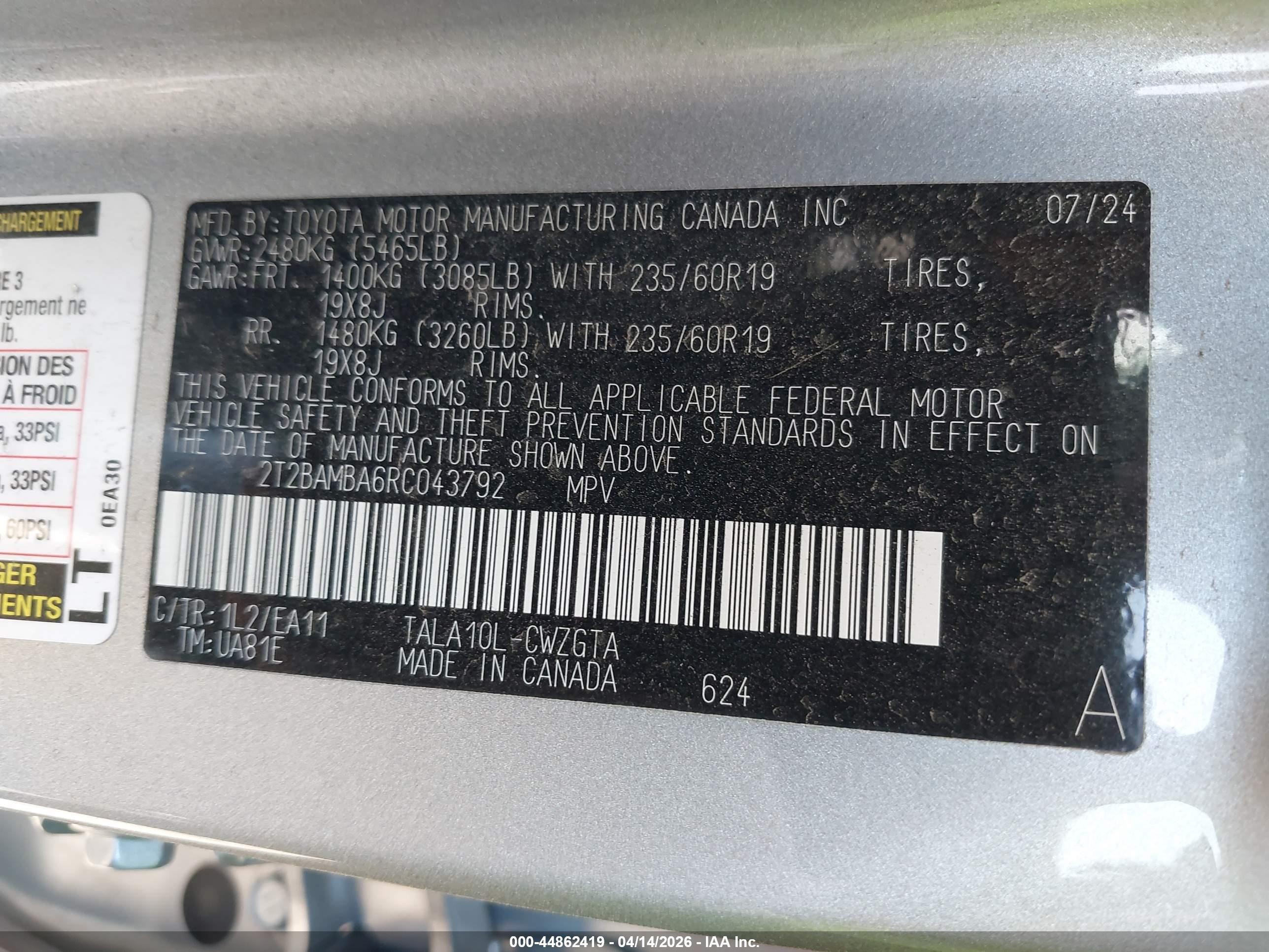 2024 Lexus Rx 350 Premium Silver vin: 2T2BAMBA6RC043792