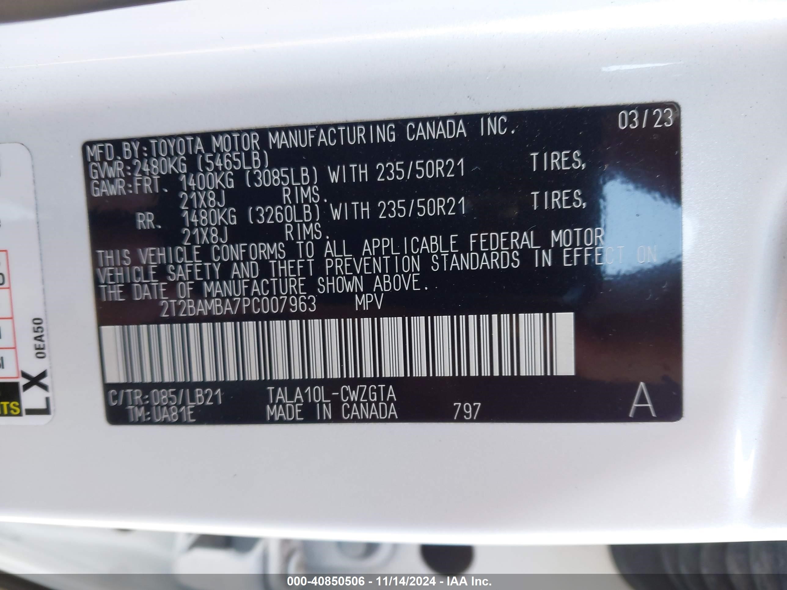 2023 Lexus Rx 350 Luxury/premium/premium Plus White vin: 2T2BAMBA7PC007963