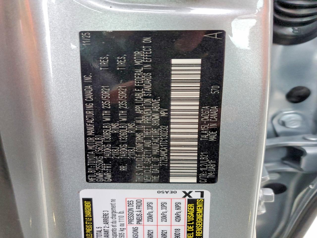 2026 Lexs Rx 350 Silver vin: 2T2BAMCA1TC130232