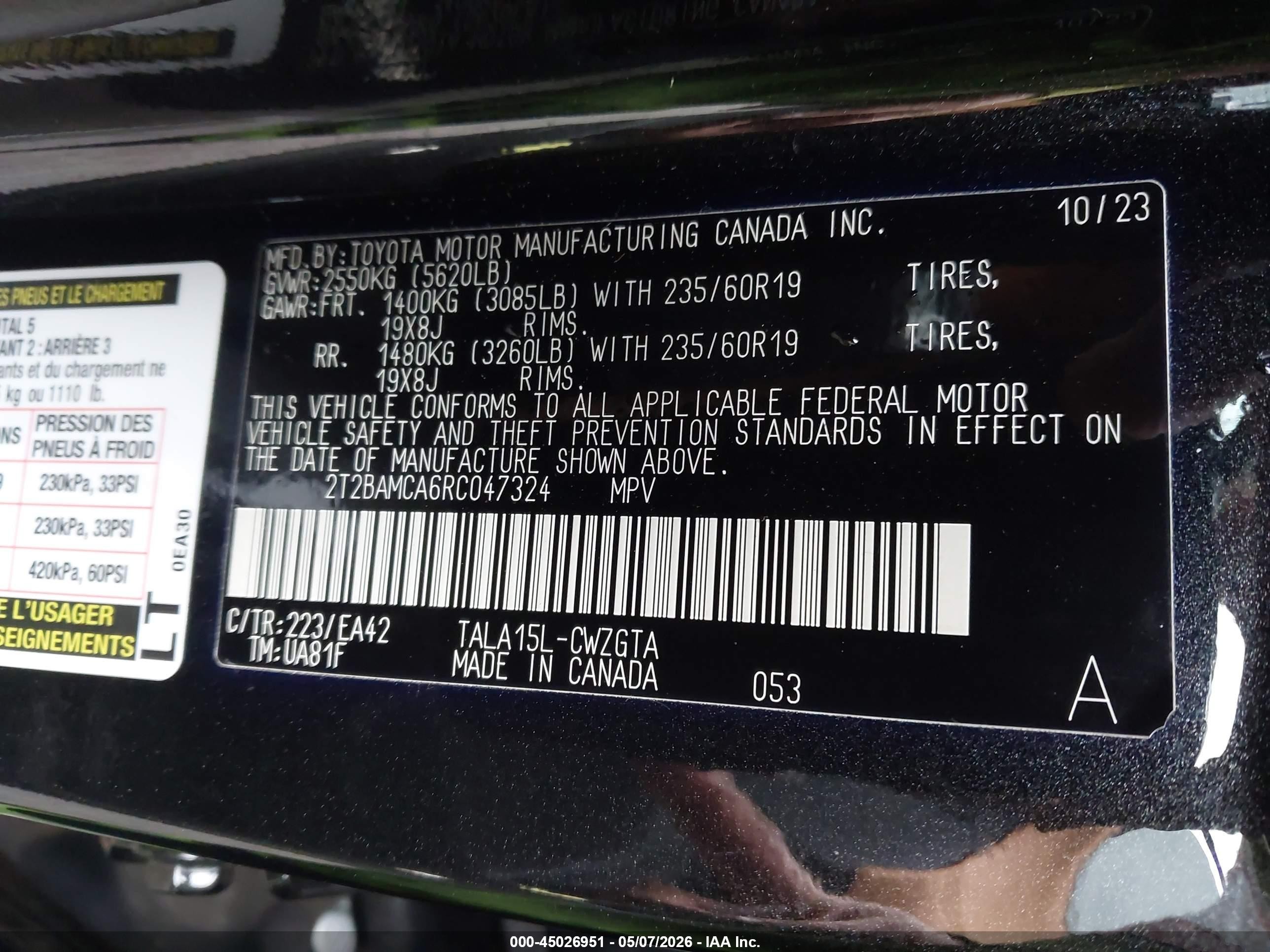 2024 Lexus Rx 350 Premium Black vin: 2T2BAMCA6RC047324