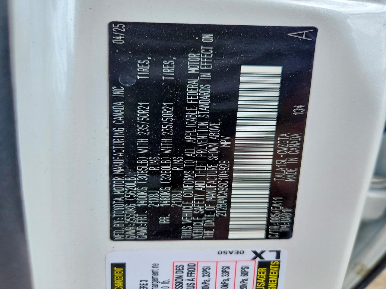 2025 Lexus Rx 350 Premium White vin: 2T2BAMCA9SC104928