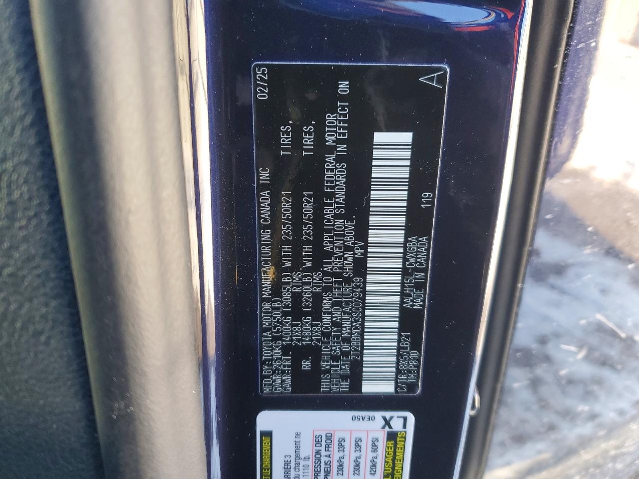 2025 Lexus Rx 350h Base Blue vin: 2T2BBMCA3SC079439
