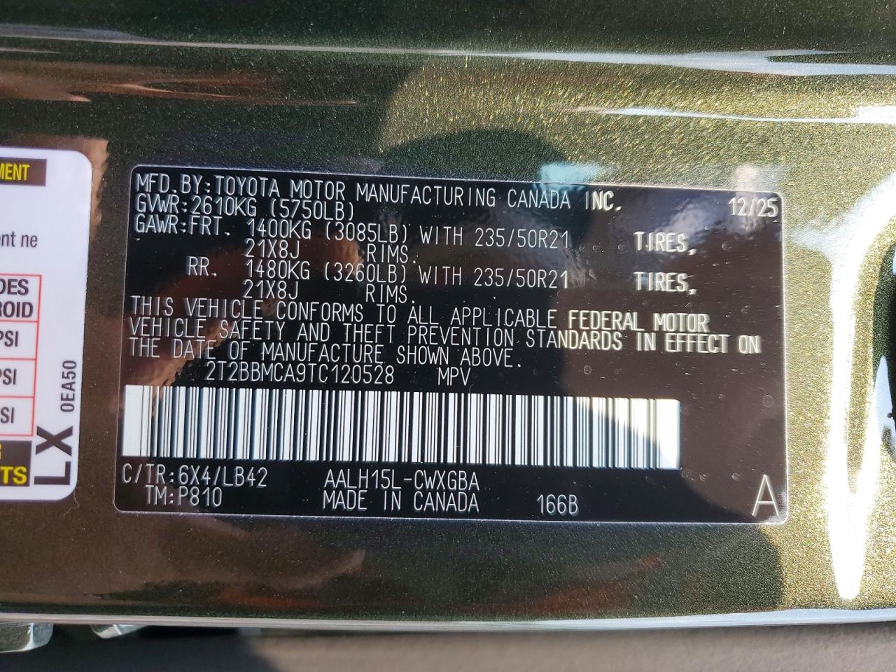 2026 Lexus Rx 350h Premium+ Green vin: 2T2BBMCA9TC120528