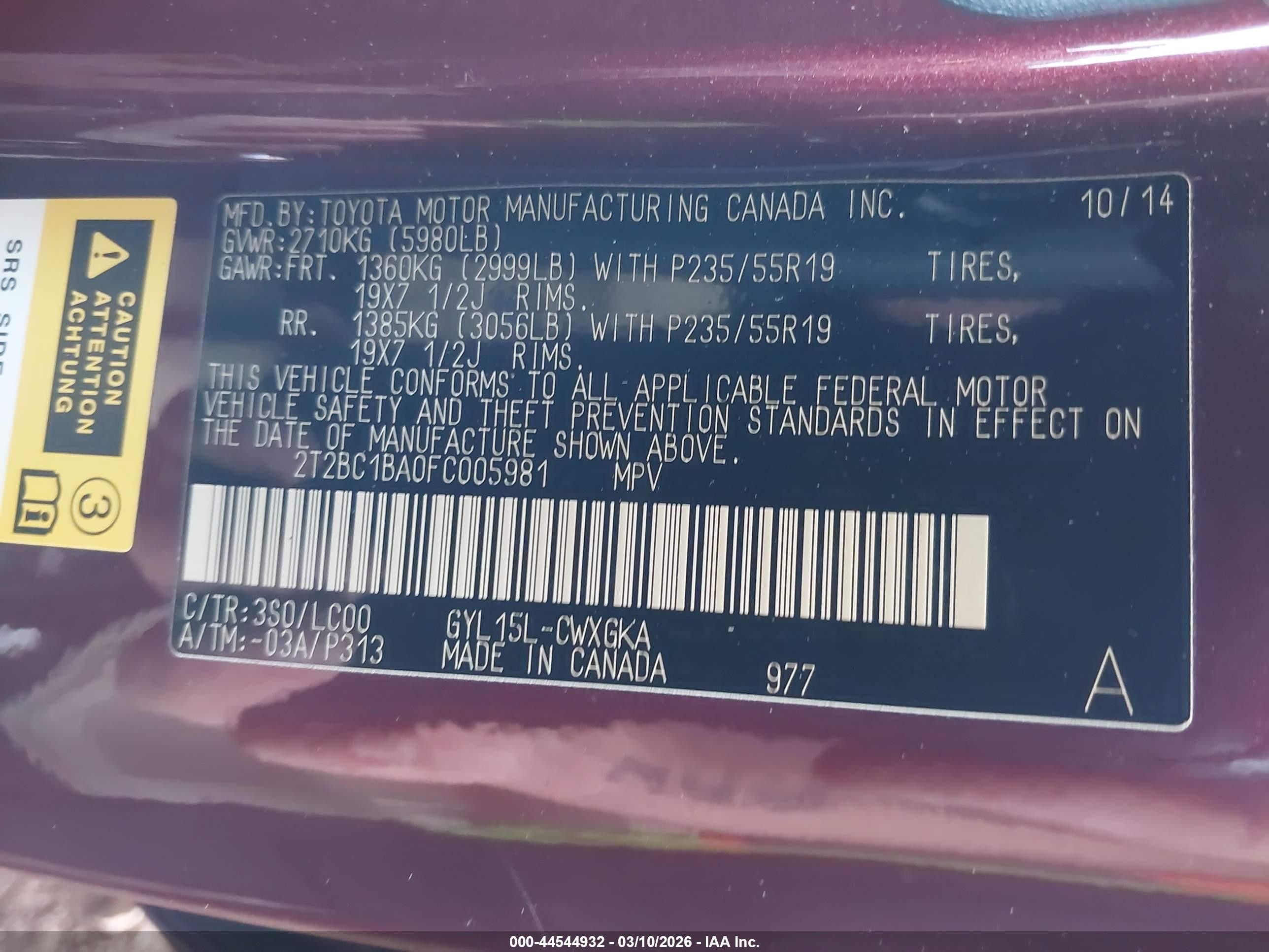 2015 Lexus Rx 450h   Burgundy vin: 2T2BC1BA0FC005981
