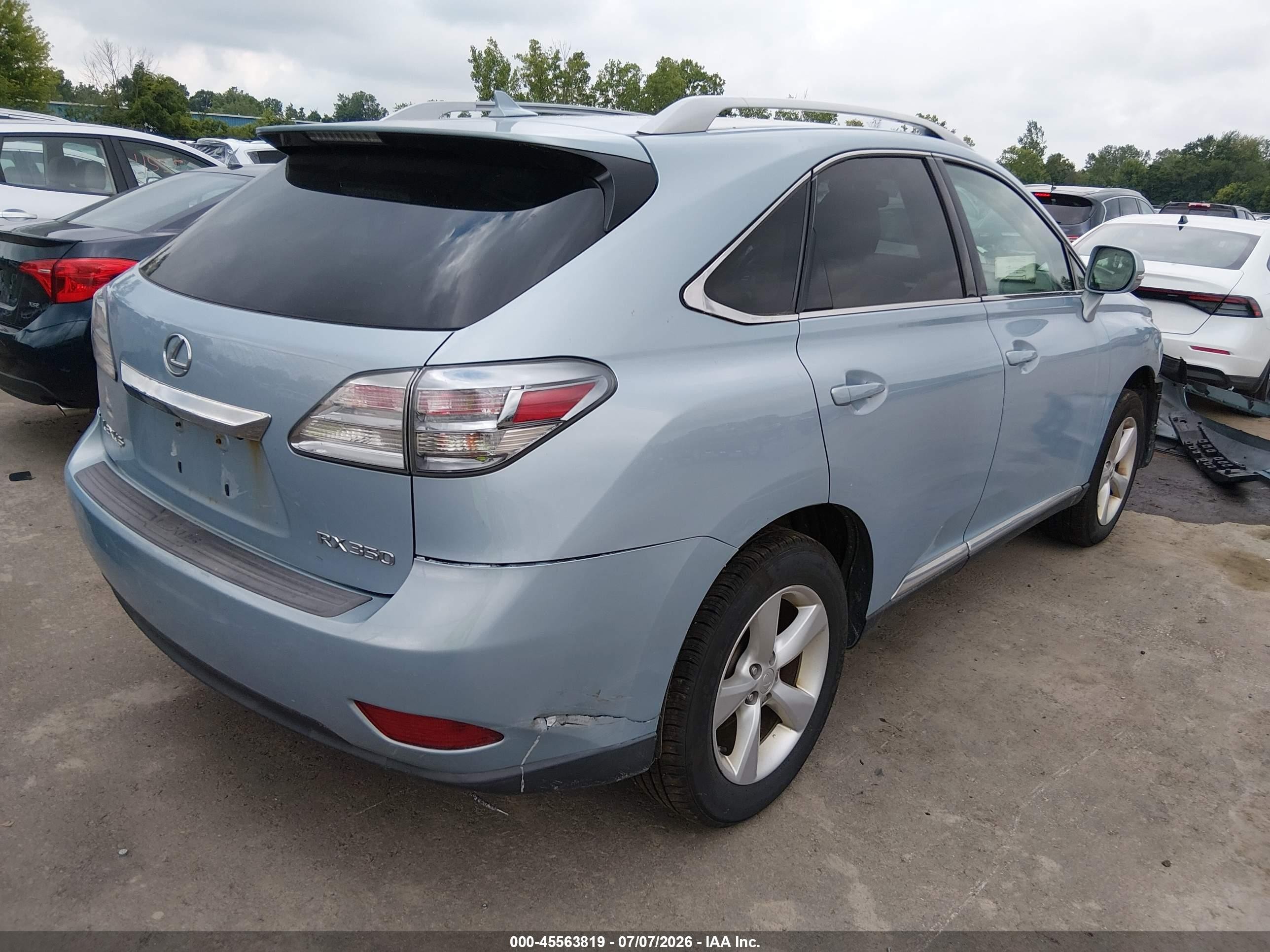 2010 Lexus Rx 350   Blue vin: 2T2BK1BA0AC001926