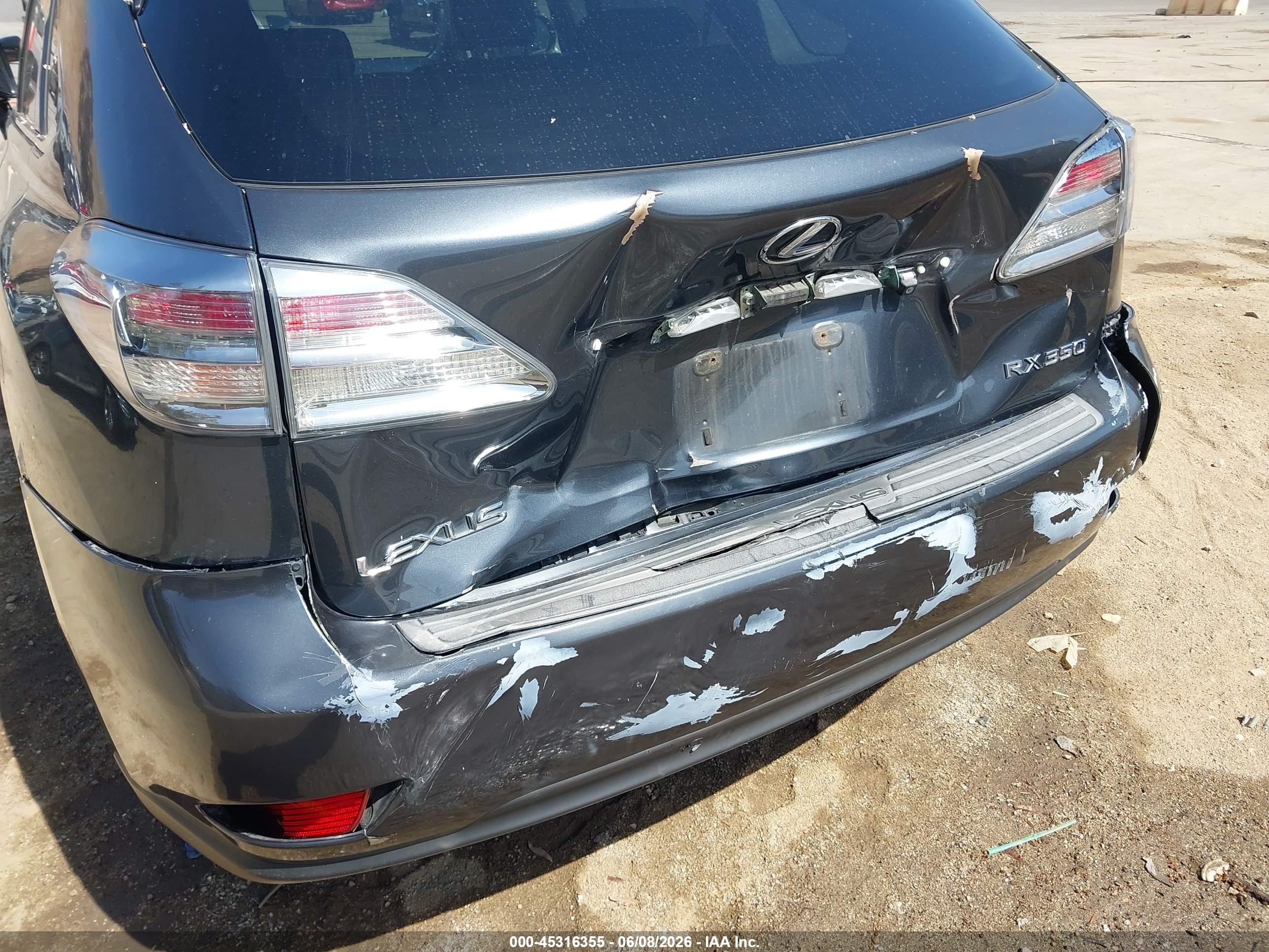 2010 Lexus Rx 350   Gray vin: 2T2BK1BA0AC021691