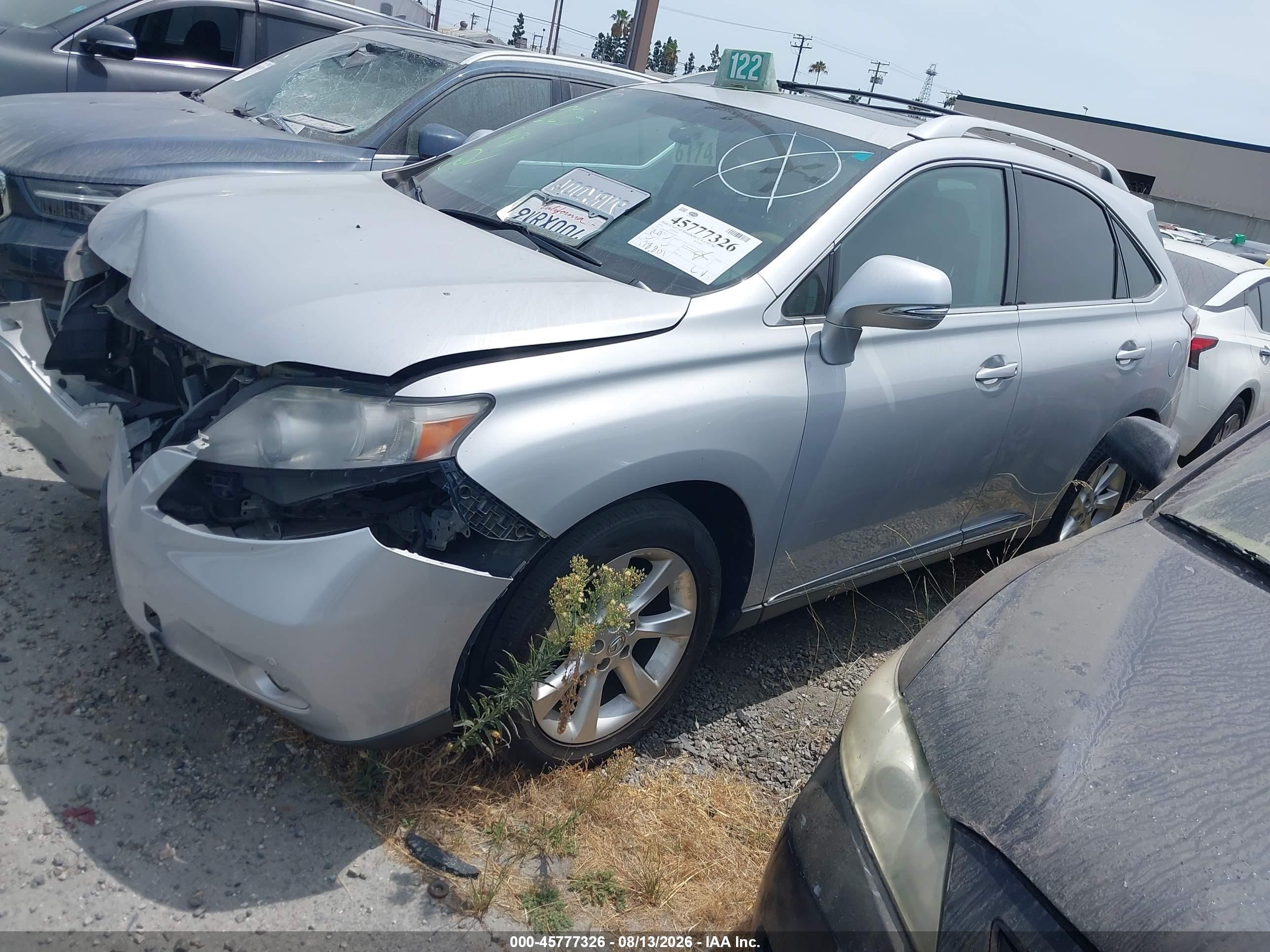 2010 Lexus Rx 350   Silver vin: 2T2BK1BA0AC036367