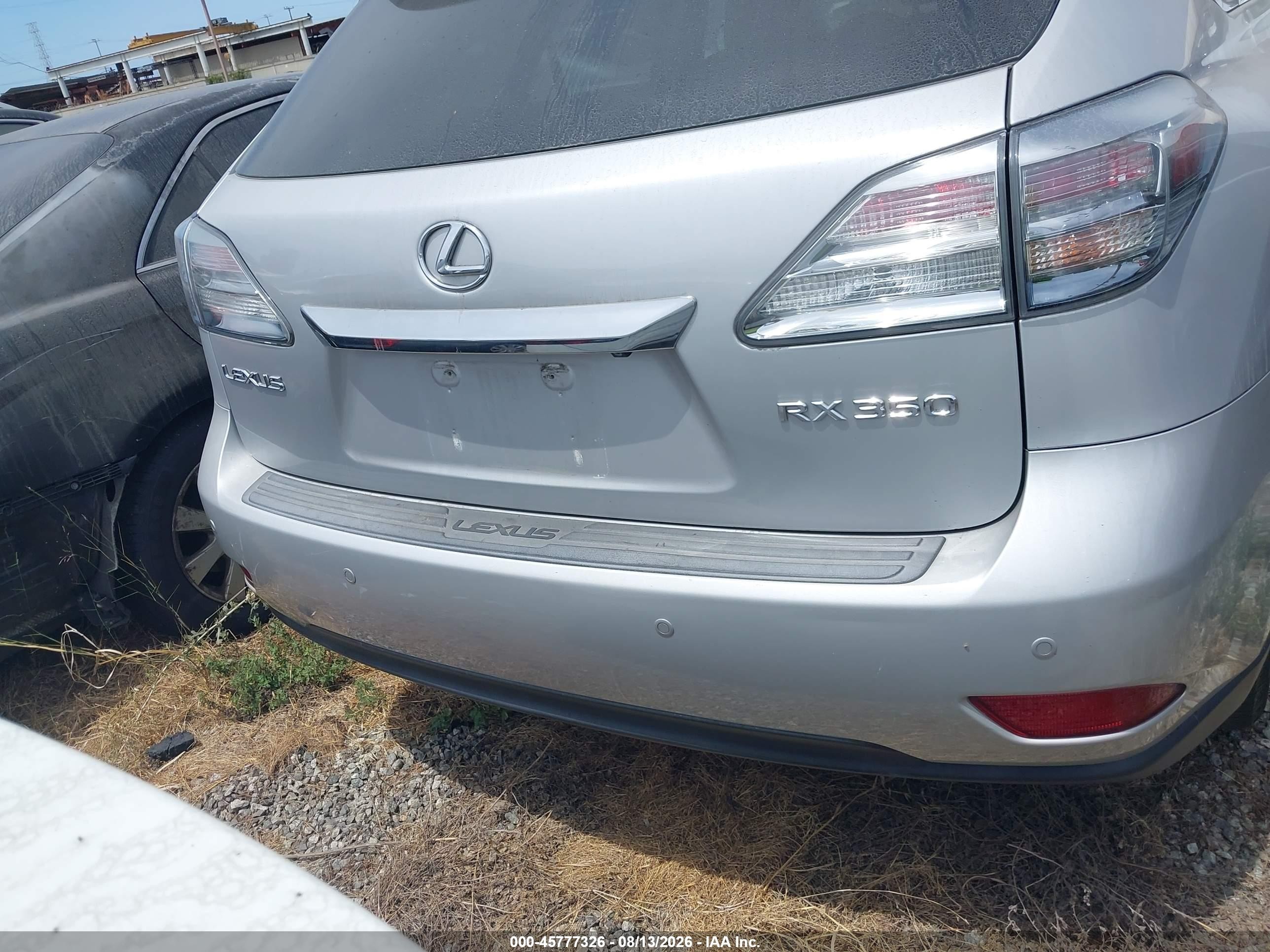 2010 Lexus Rx 350   Silver vin: 2T2BK1BA0AC036367