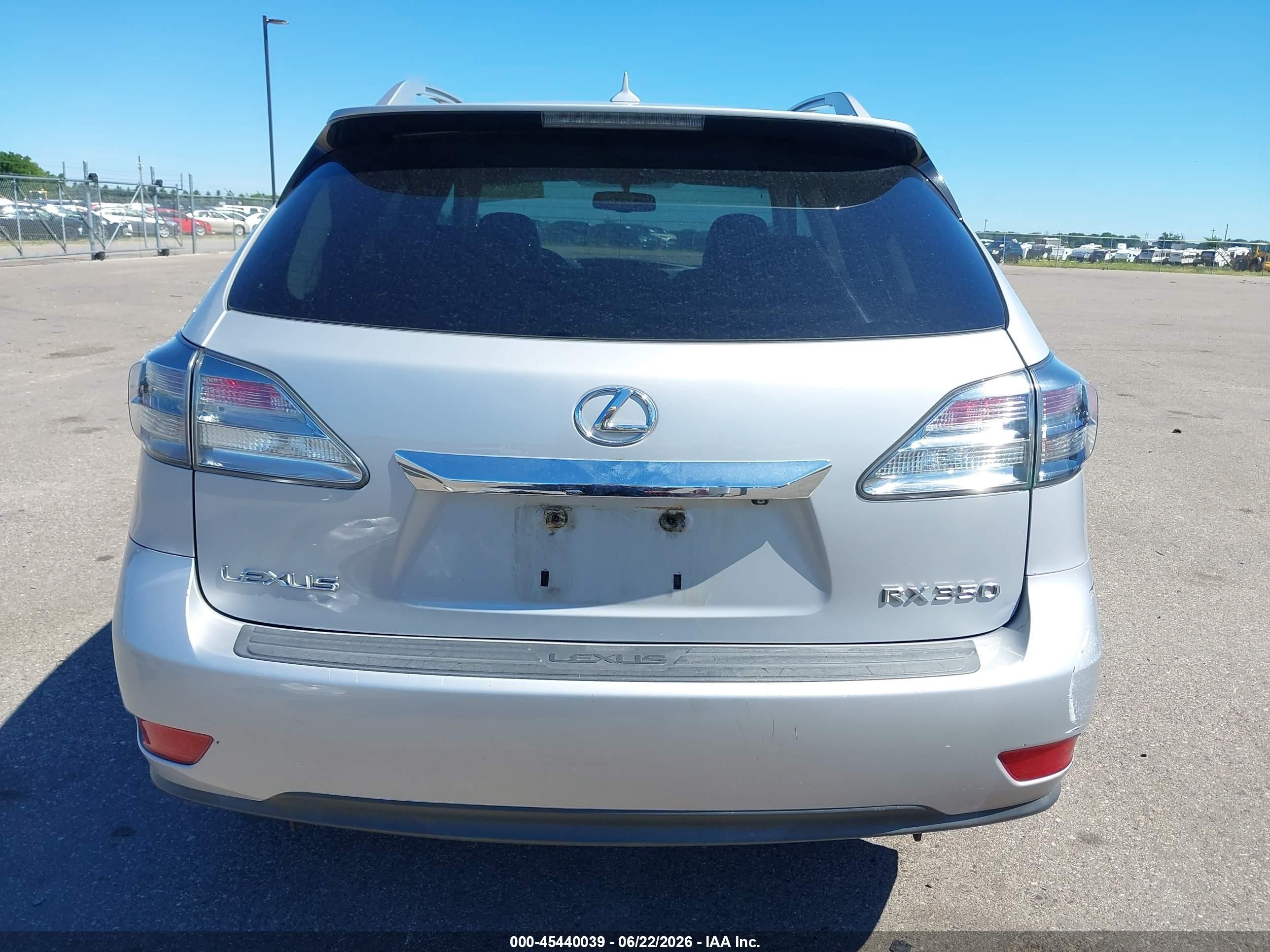 2010 Lexus Rx 350   Silver vin: 2T2BK1BA0AC076979