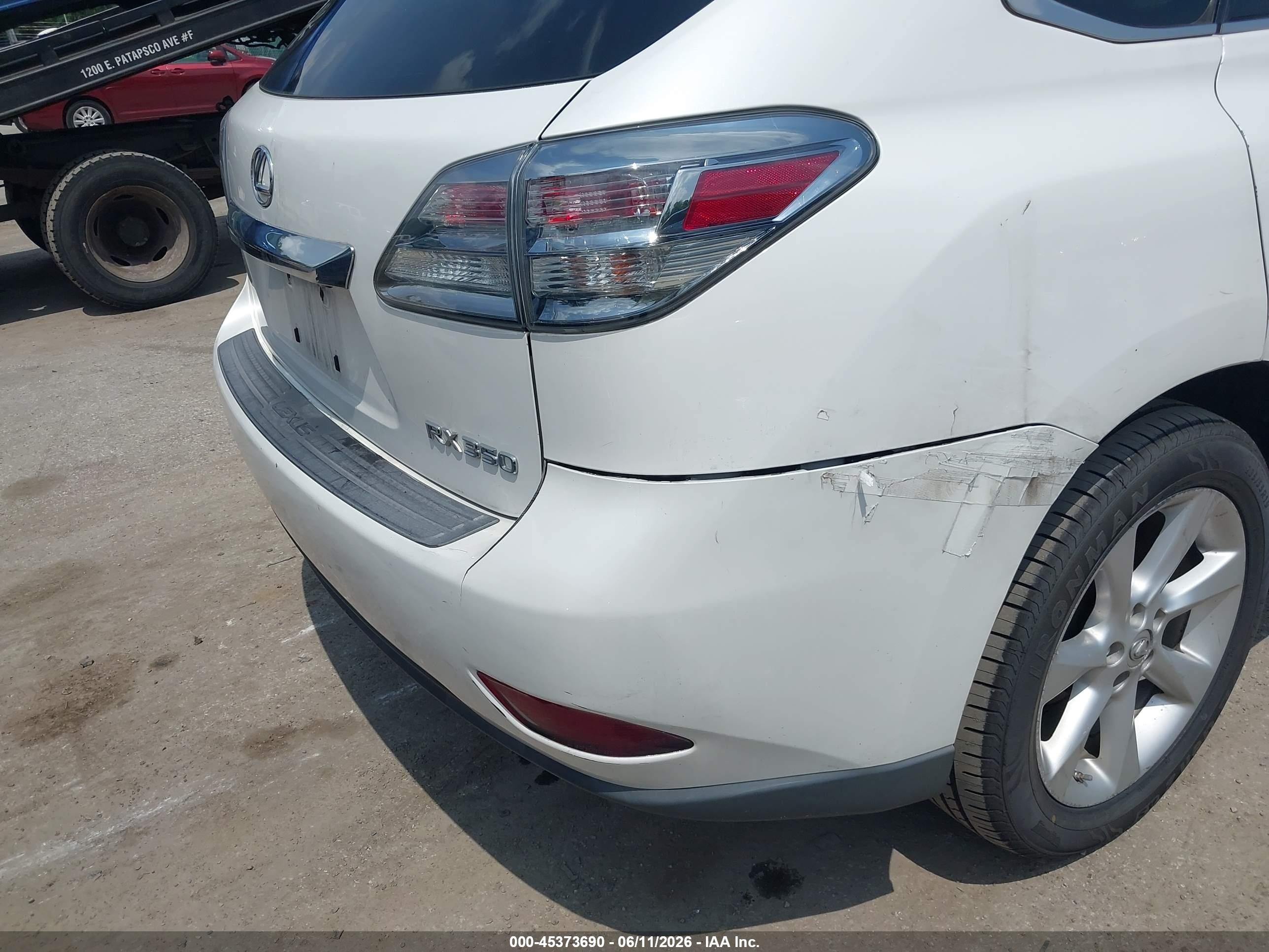 2011 Lexus Rx 350   White vin: 2T2BK1BA0BC083609