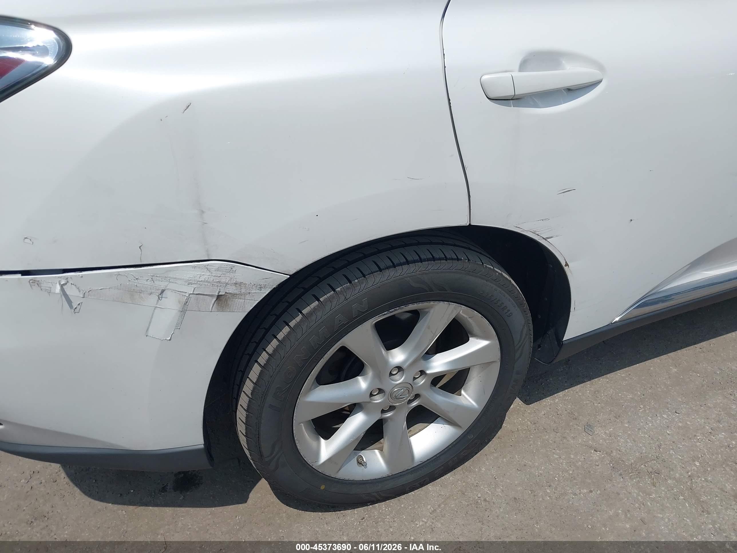 2011 Lexus Rx 350   White vin: 2T2BK1BA0BC083609