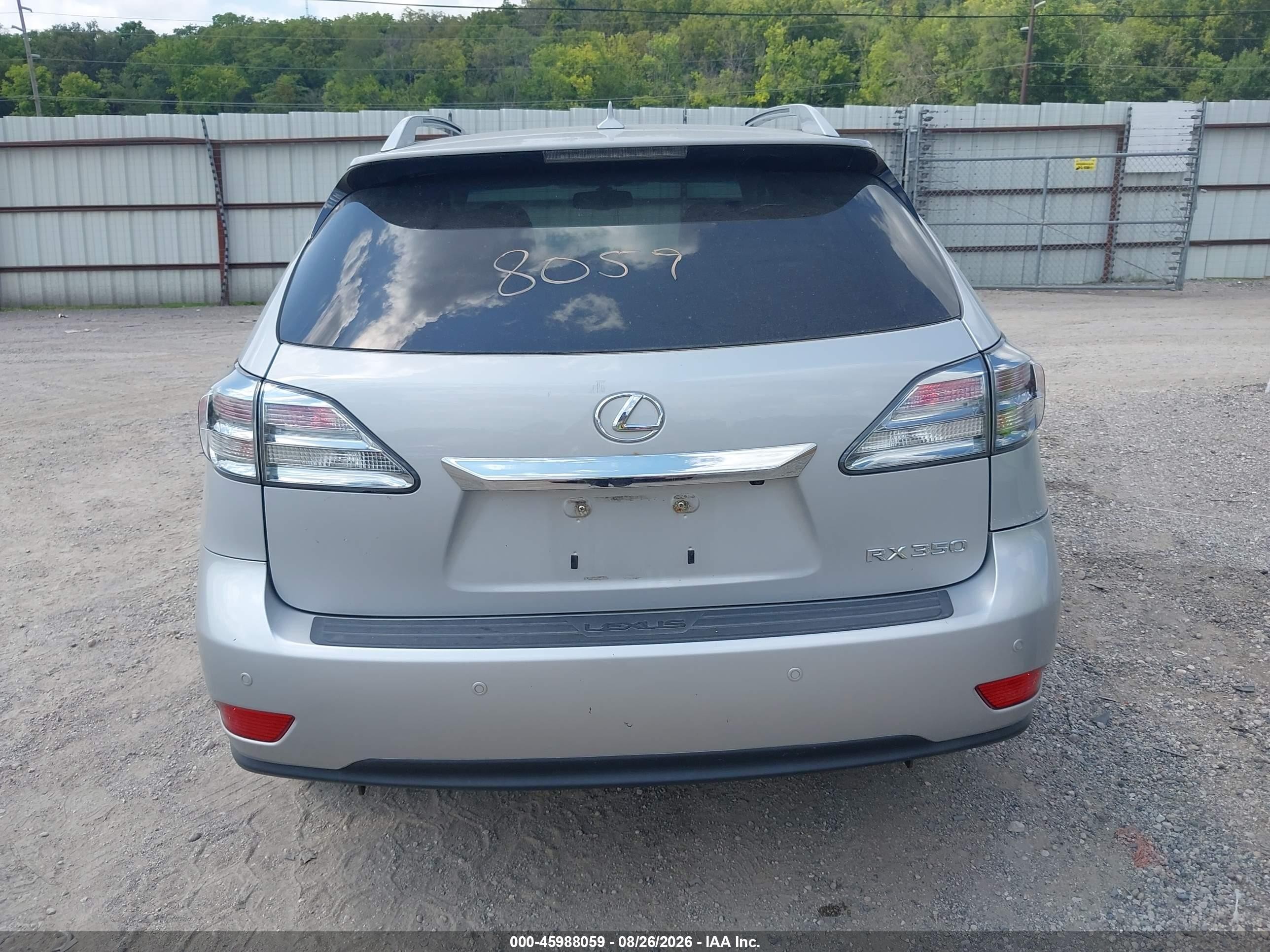2012 Lexus Rx 350 Silver vin: 2T2BK1BA0CC125309