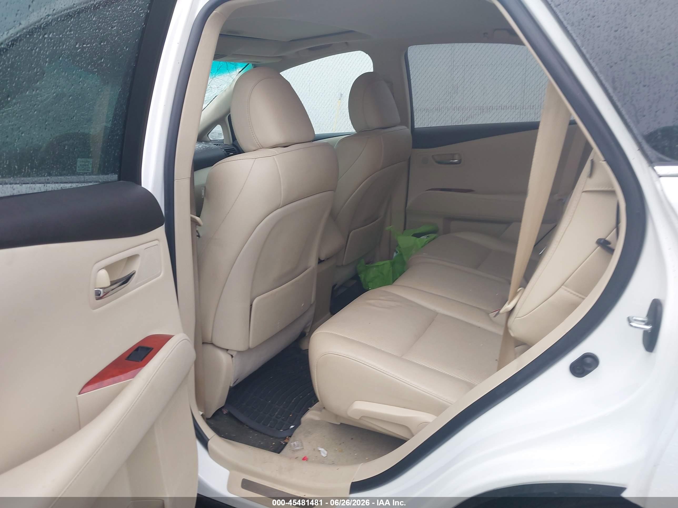 2012 Lexus Rx 350   White vin: 2T2BK1BA0CC126010
