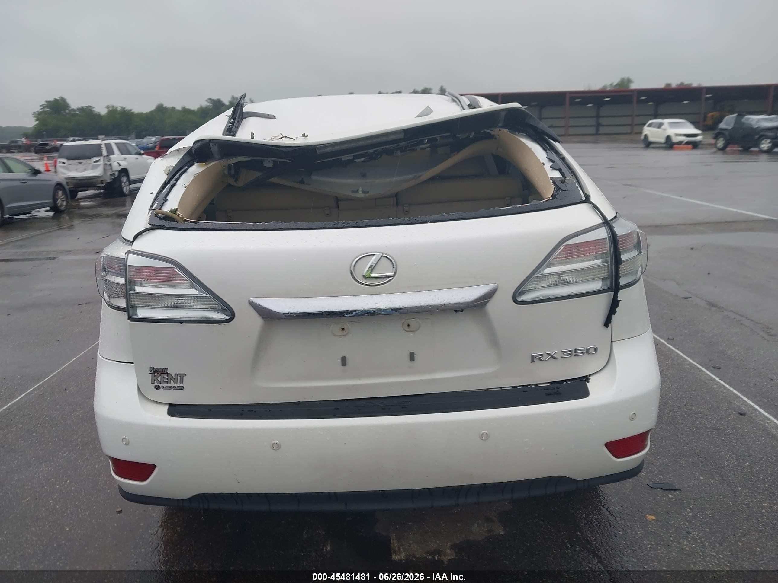 2012 Lexus Rx 350   White vin: 2T2BK1BA0CC126010