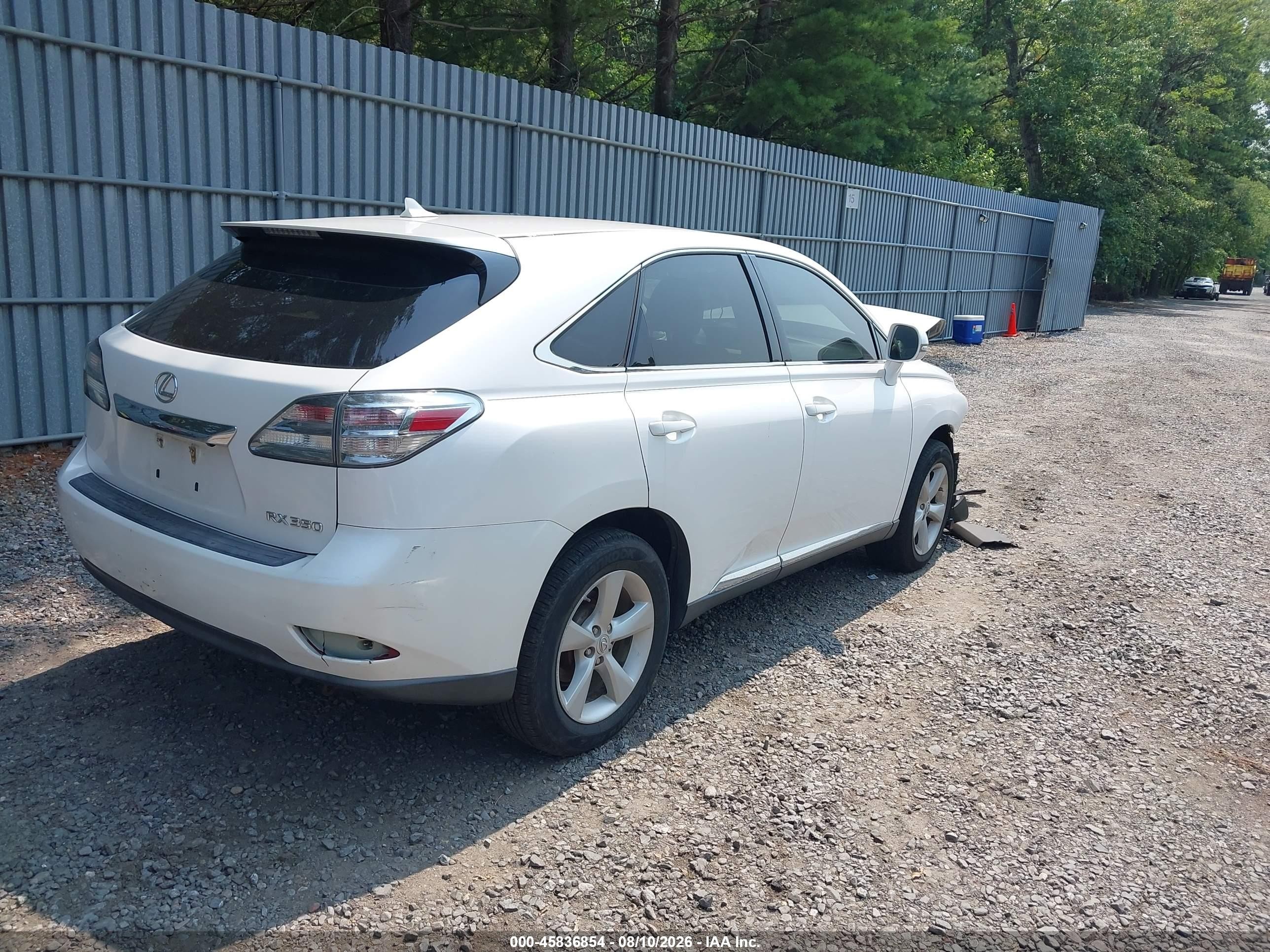 2012 Lexus Rx 350   White vin: 2T2BK1BA0CC134902