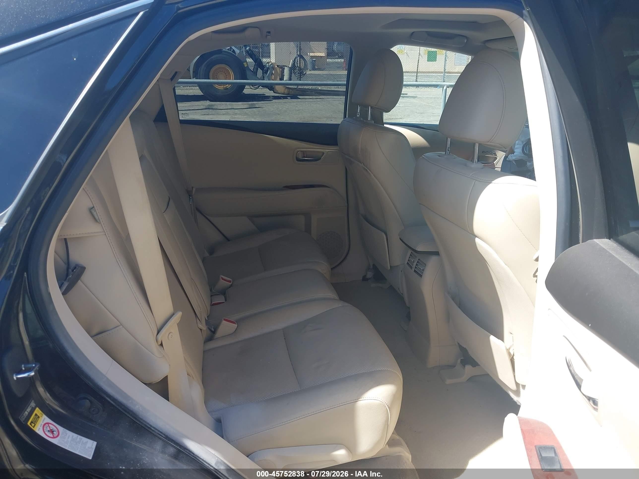 2012 Lexus Rx 350   Black vin: 2T2BK1BA0CC136827