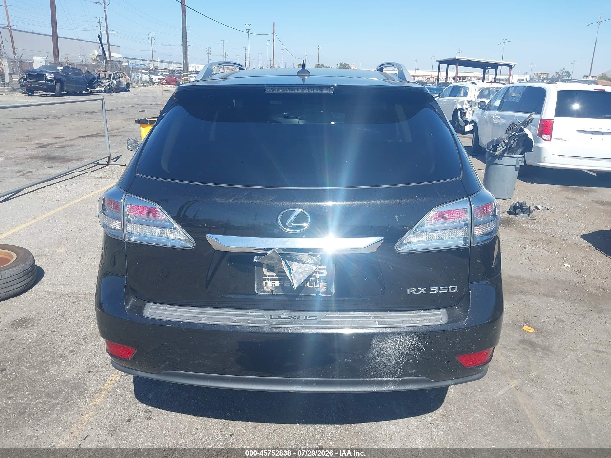 2012 Lexus Rx 350   Black vin: 2T2BK1BA0CC136827