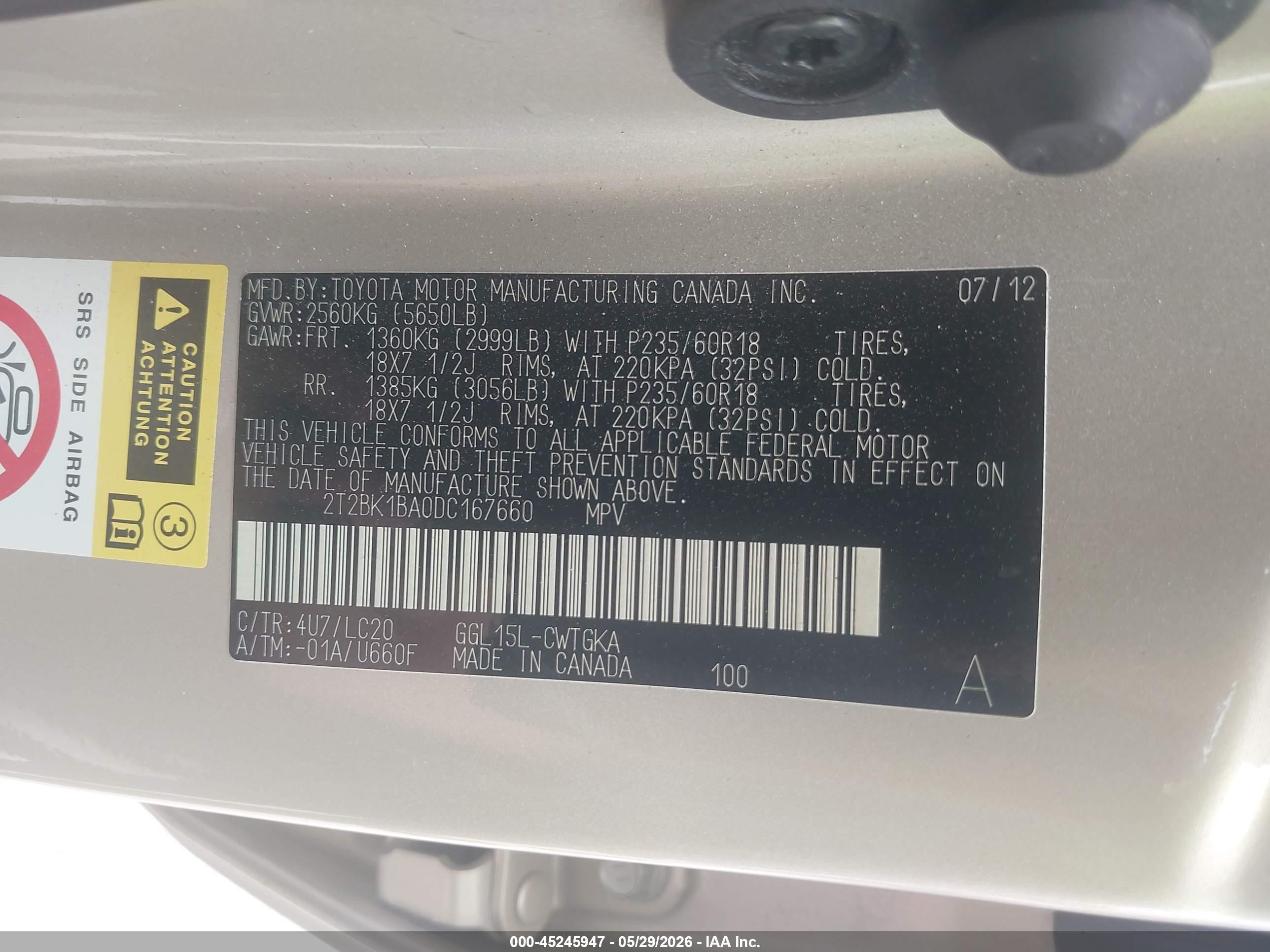 2013 Lexus Rx 350   Beige vin: 2T2BK1BA0DC167660