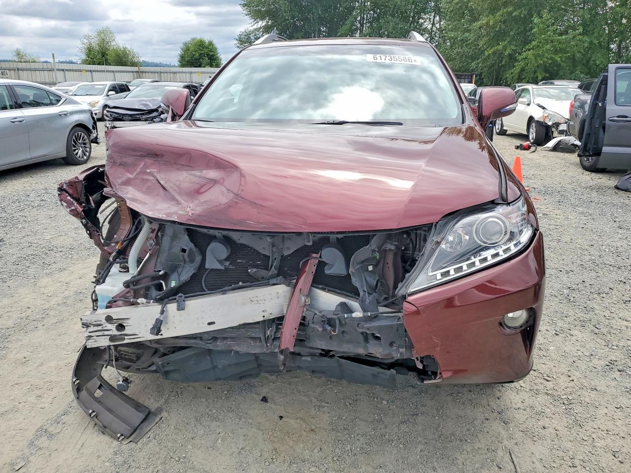 2013 Lexus Rx 350 Base Maroon vin: 2T2BK1BA0DC176505