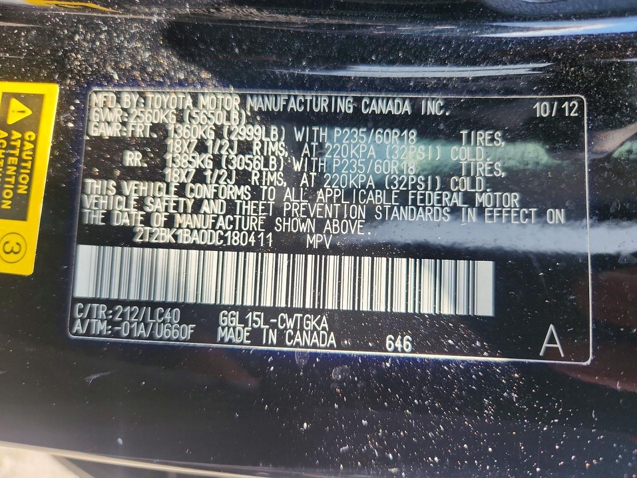 2013 Lexus Rx 350 Base Black vin: 2T2BK1BA0DC180411