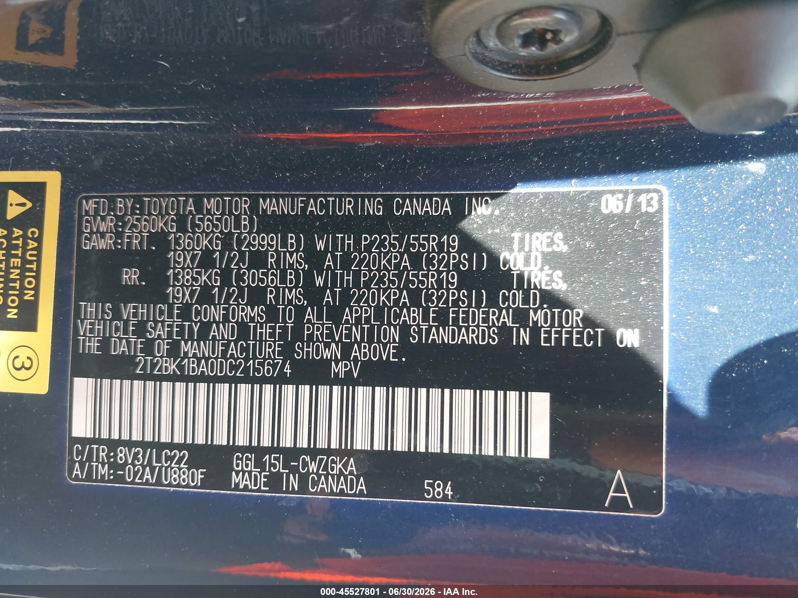 2013 Lexus Rx 350 F Sport Синий vin: 2T2BK1BA0DC215674