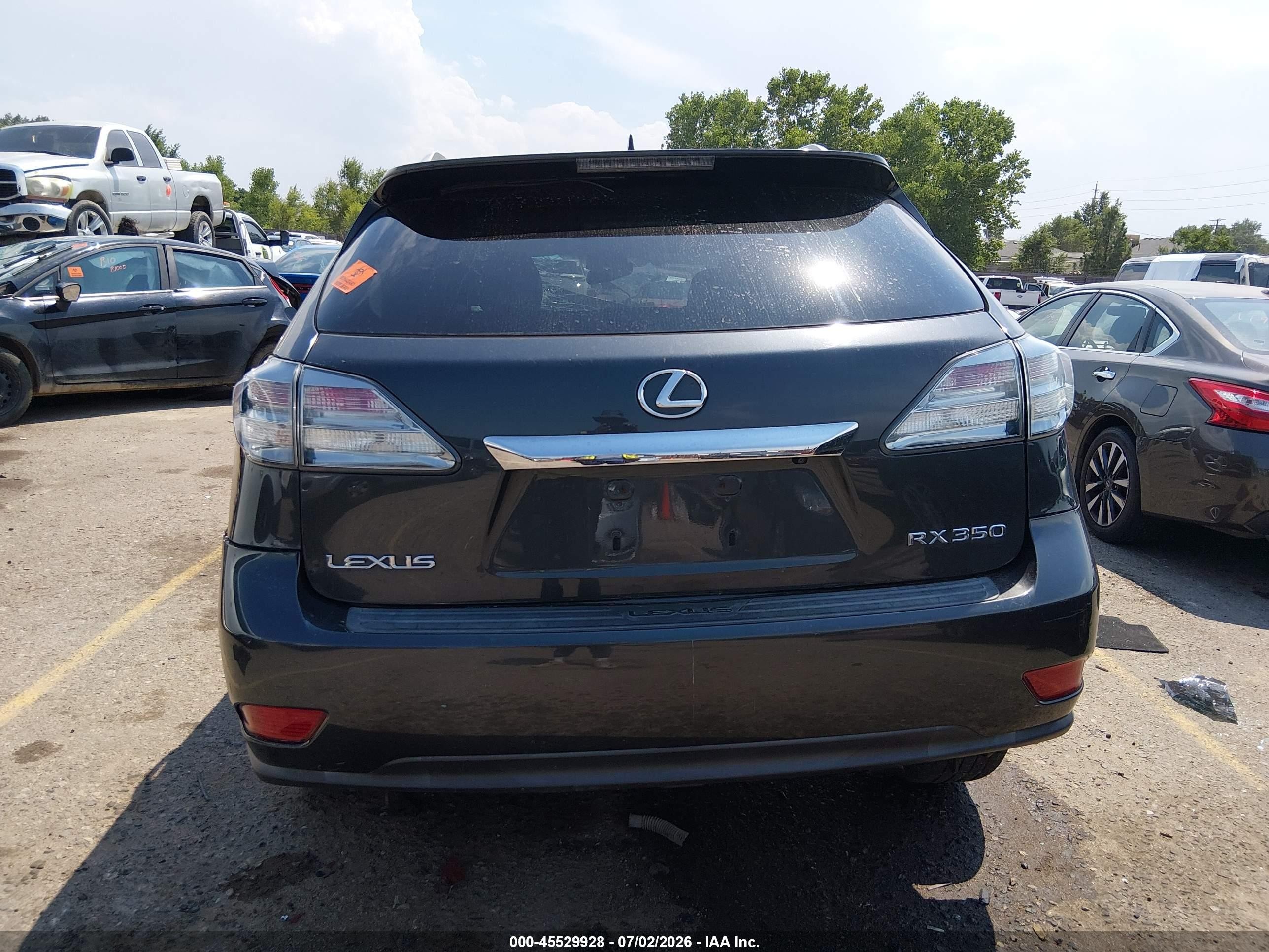 2010 Lexus Rx 350   Gray vin: 2T2BK1BA1AC012076