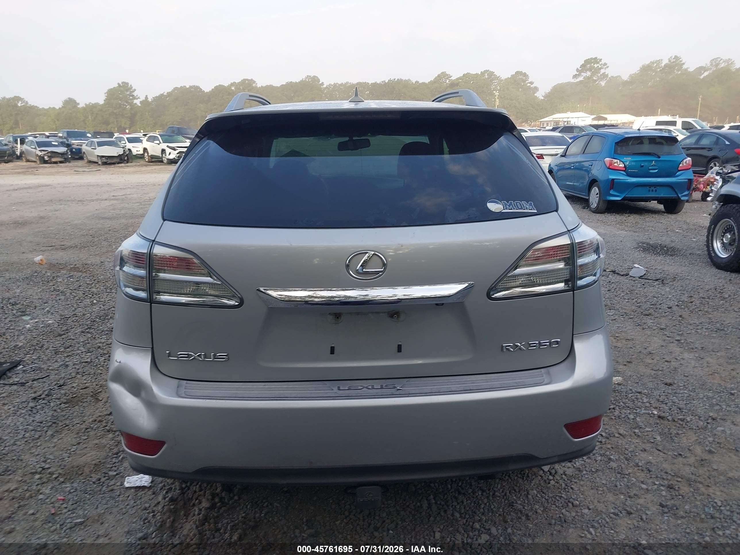 2010 Lexus Rx 350   Silver vin: 2T2BK1BA1AC040637