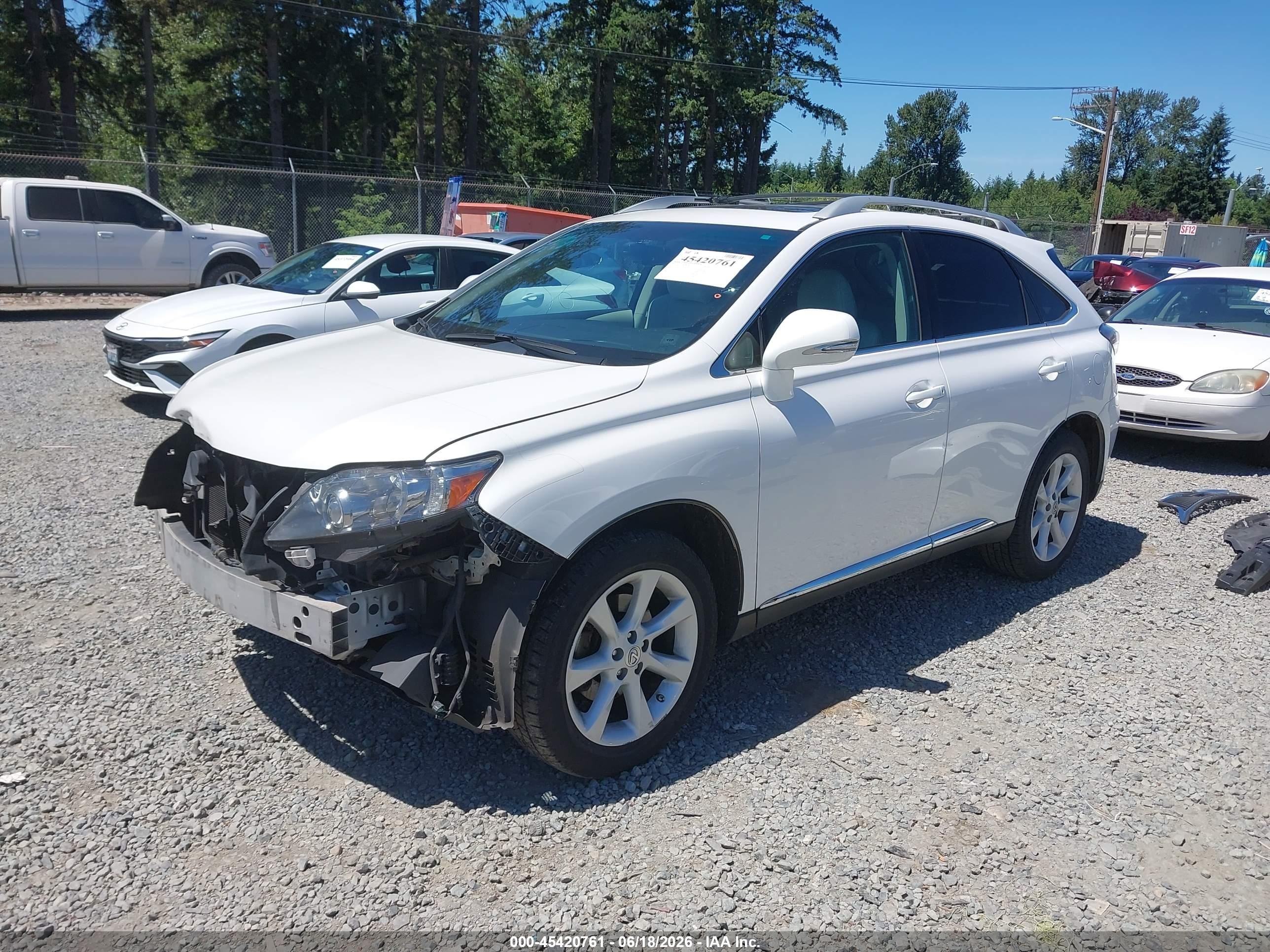 2012 Lexus Rx 350 White vin: 2T2BK1BA1CC142166