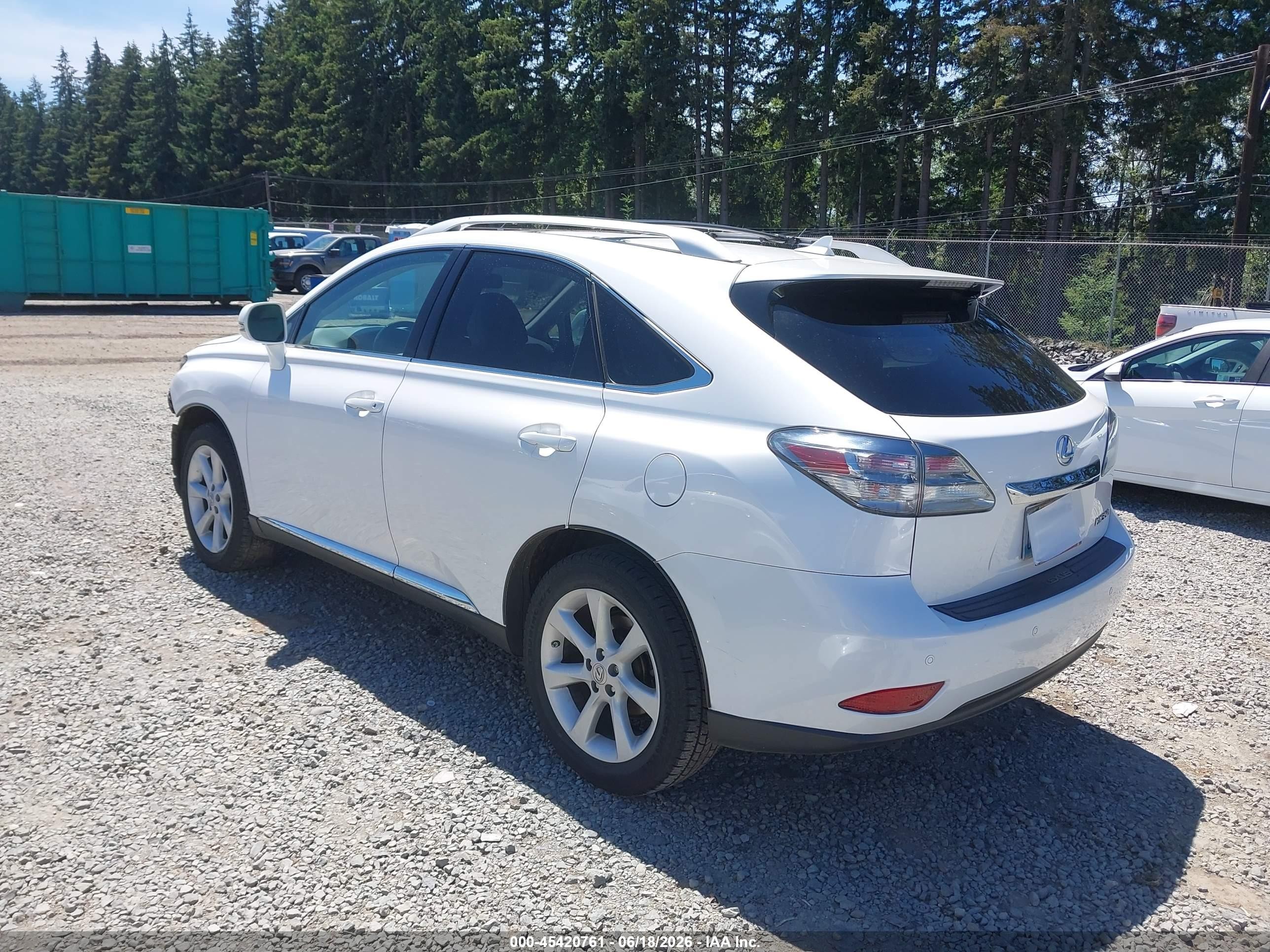 2012 Lexus Rx 350 White vin: 2T2BK1BA1CC142166