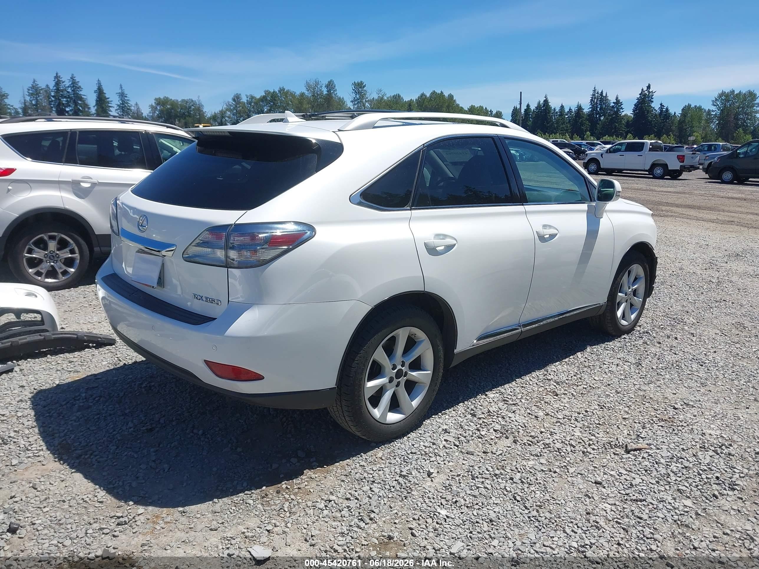 2012 Lexus Rx 350 White vin: 2T2BK1BA1CC142166